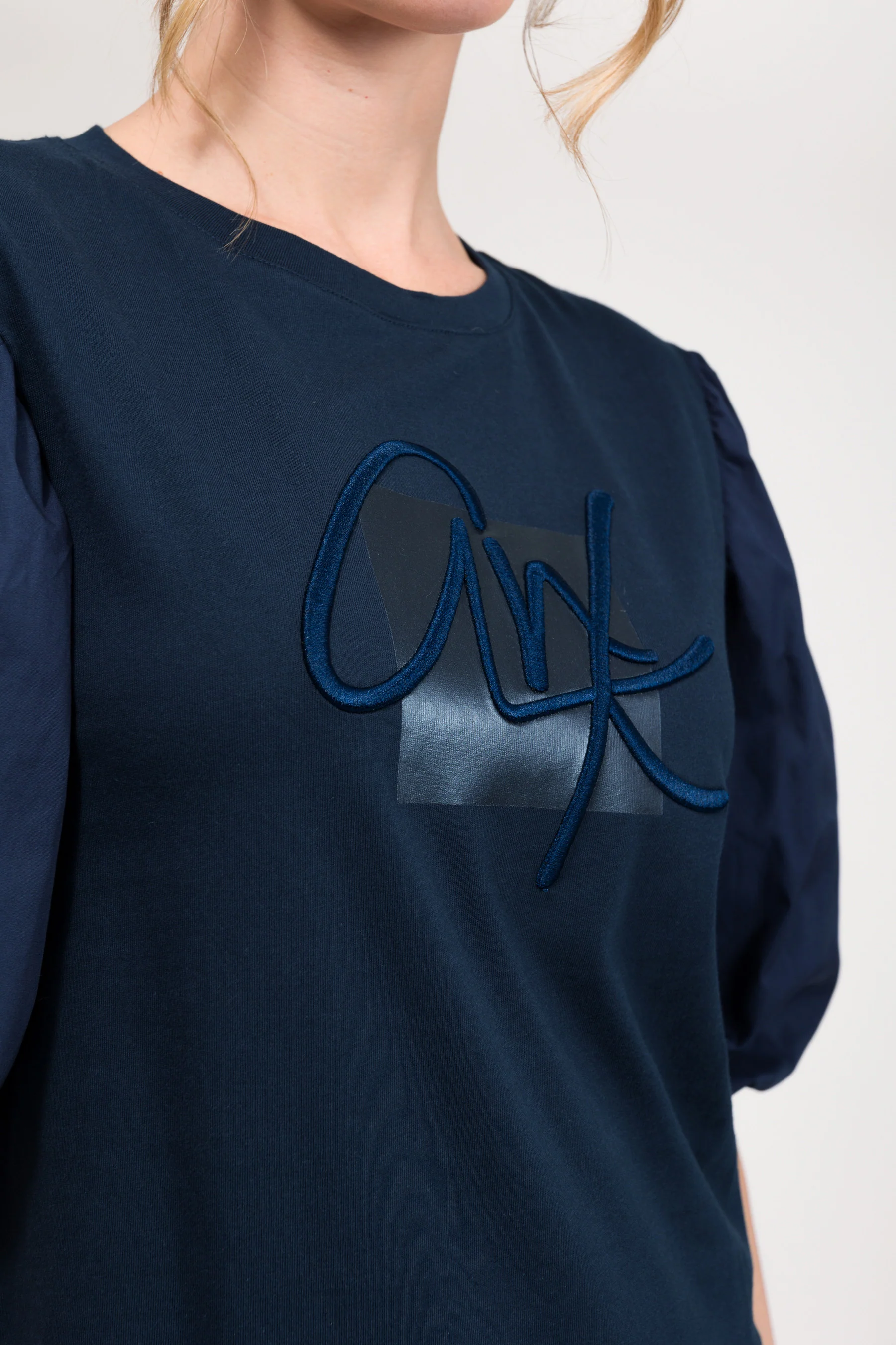 Navy-blue puff-sleeve T-shirt - Image 5