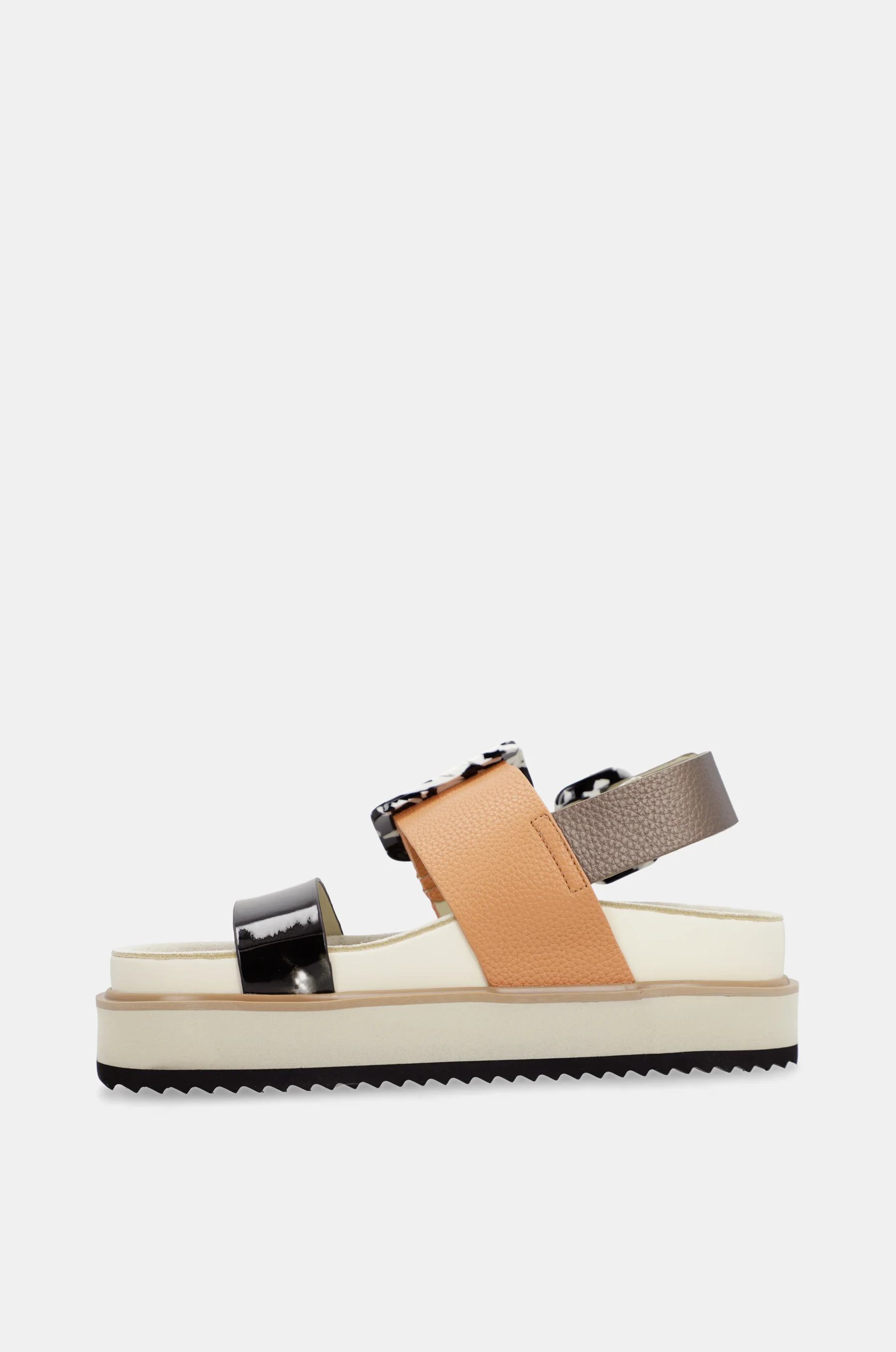 Orange and black platform sandals - Image 4