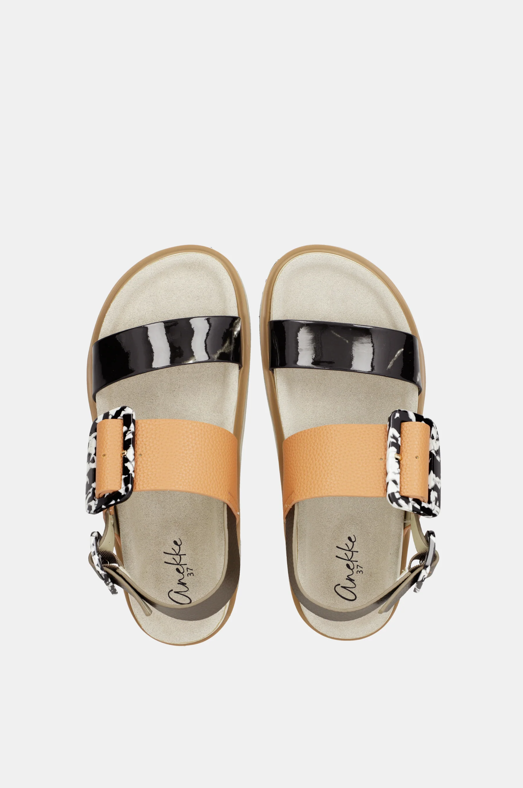 Orange and black platform sandals - Image 8