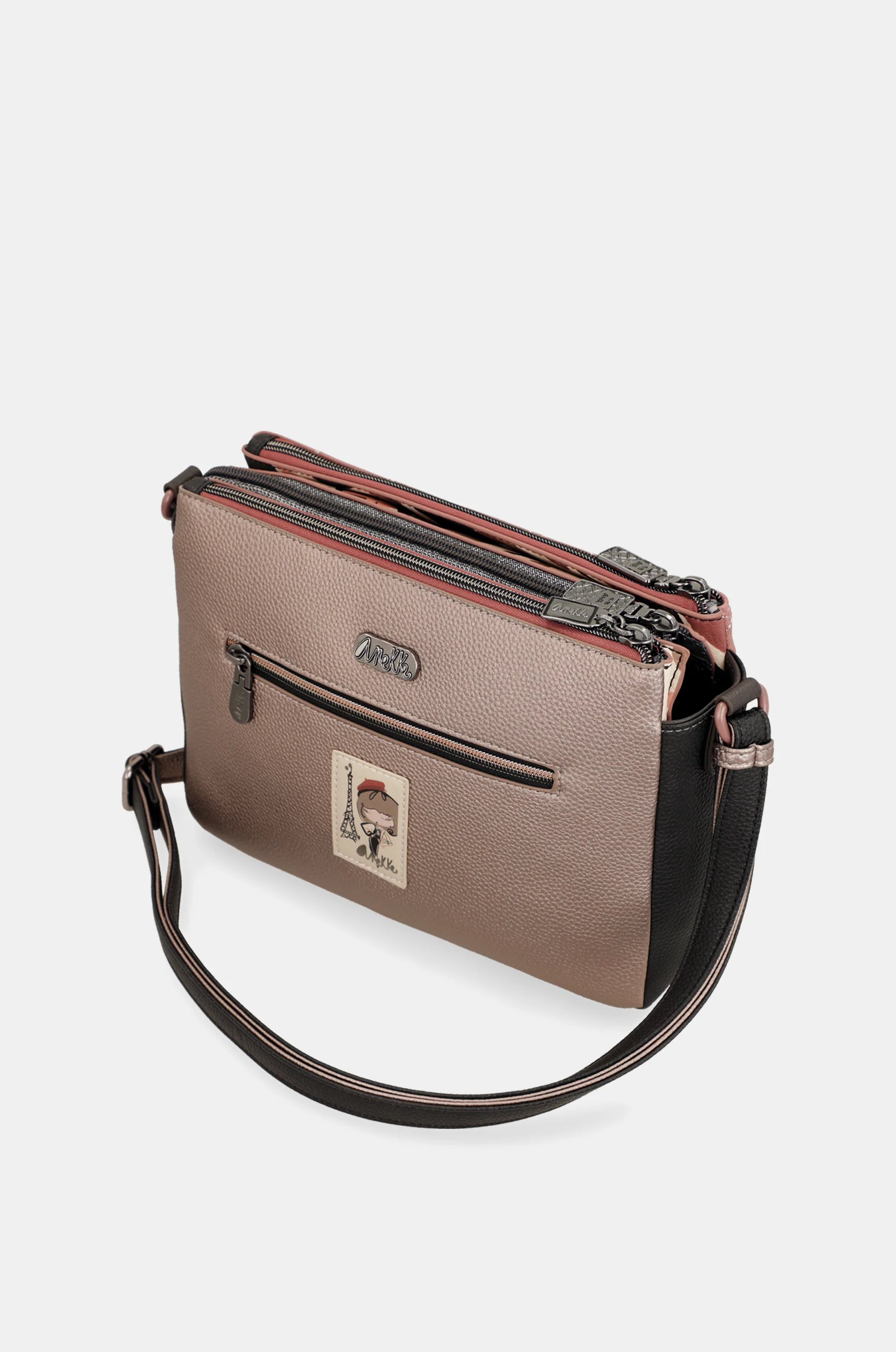 Parisian 3-compartment printed crossbody bag - Image 5