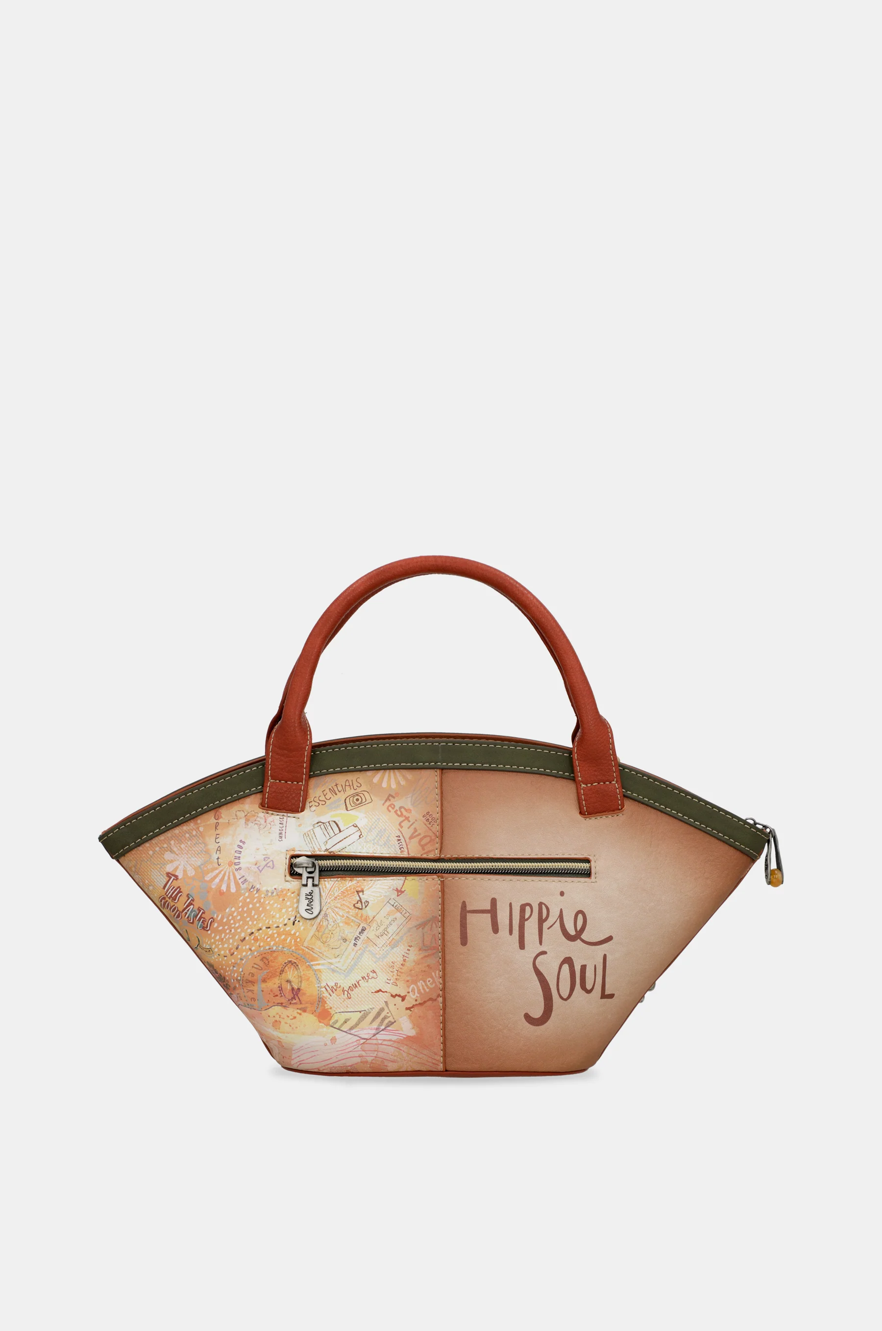 Peace & Love camel basket bag - Image 3