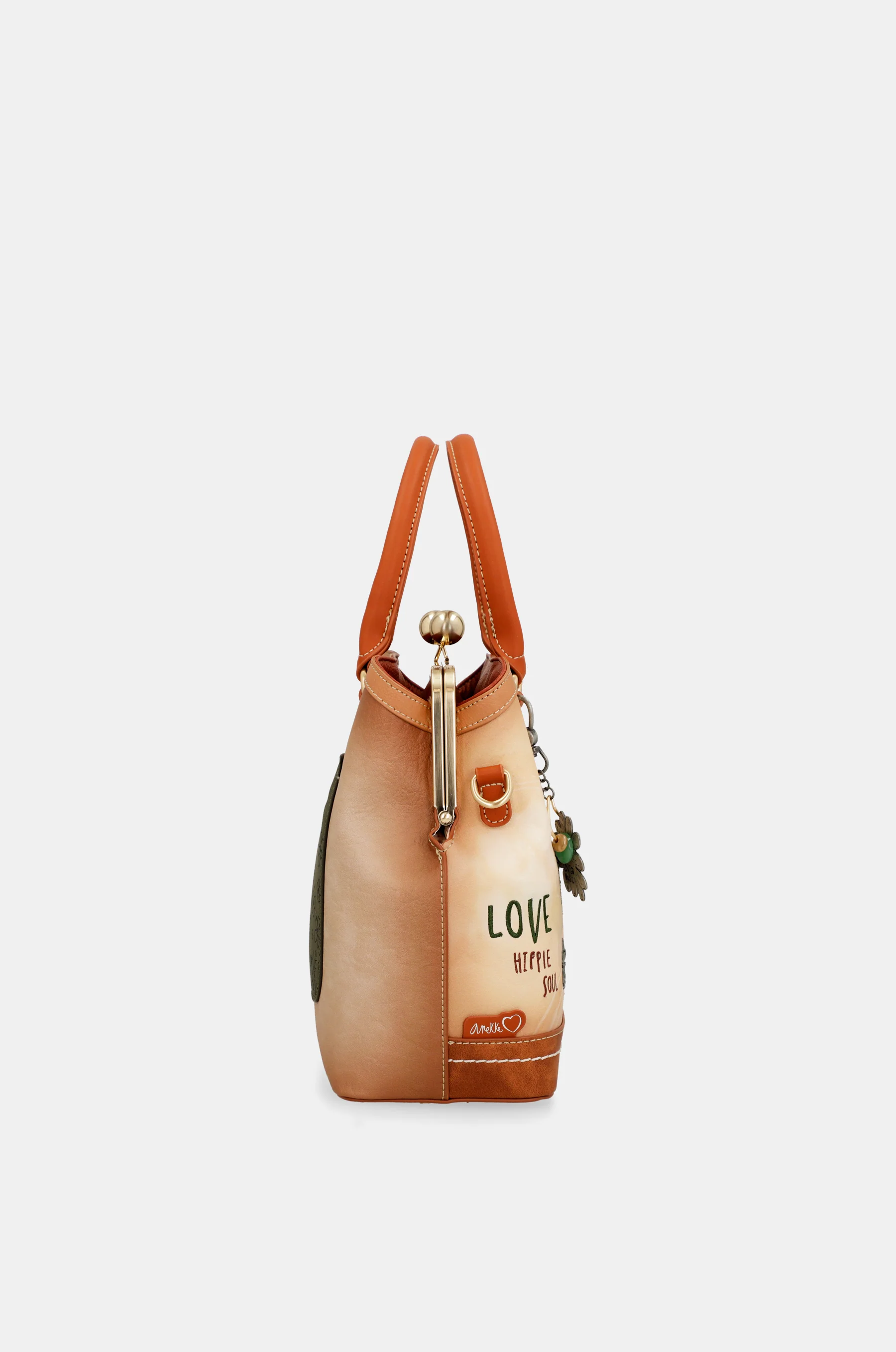 Peace & Love camel kiss clasp bag - Image 4