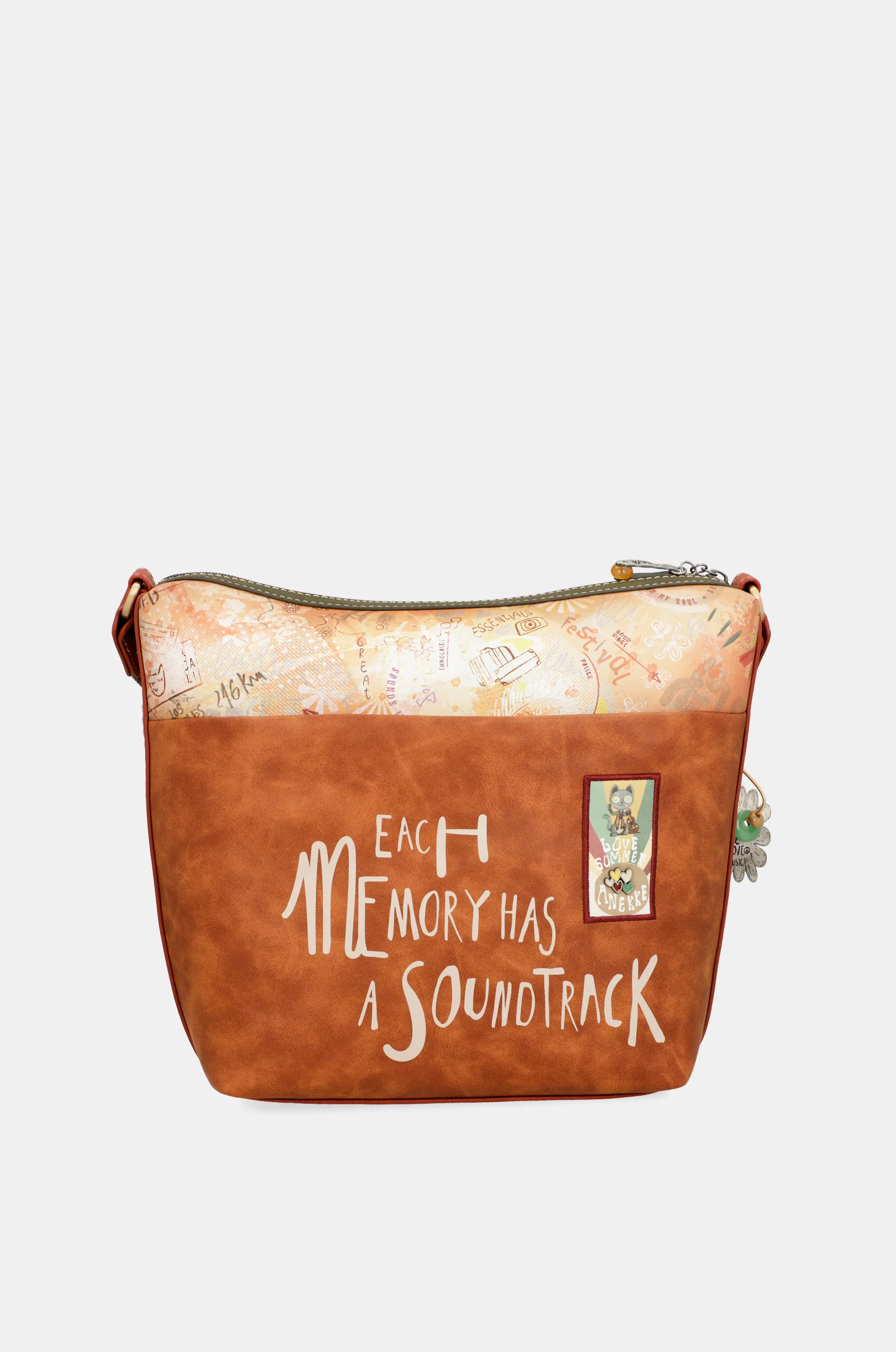 Peace & Love camel large crossbody bag - Image 3