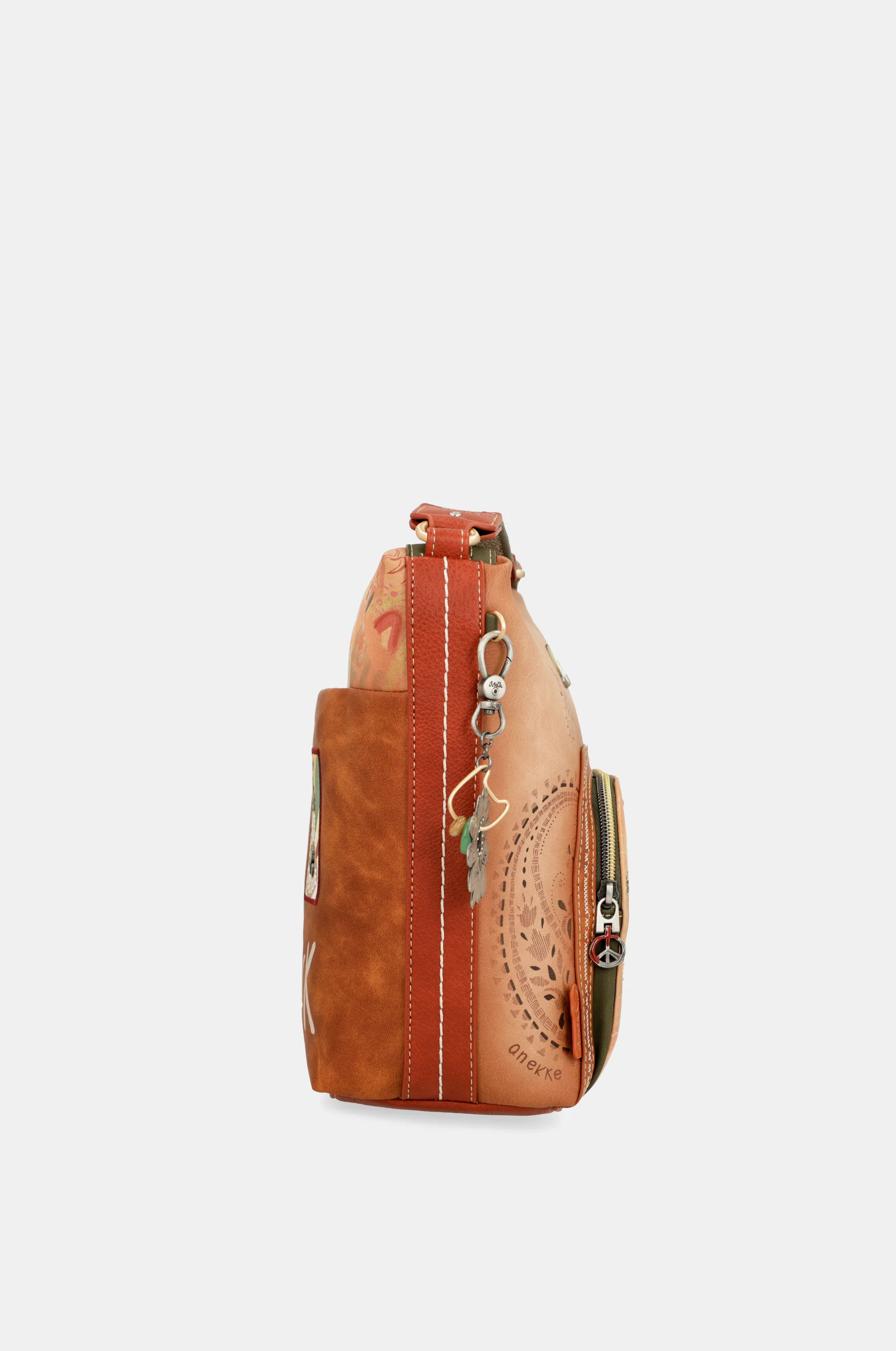 Peace & Love camel large crossbody bag - Image 4