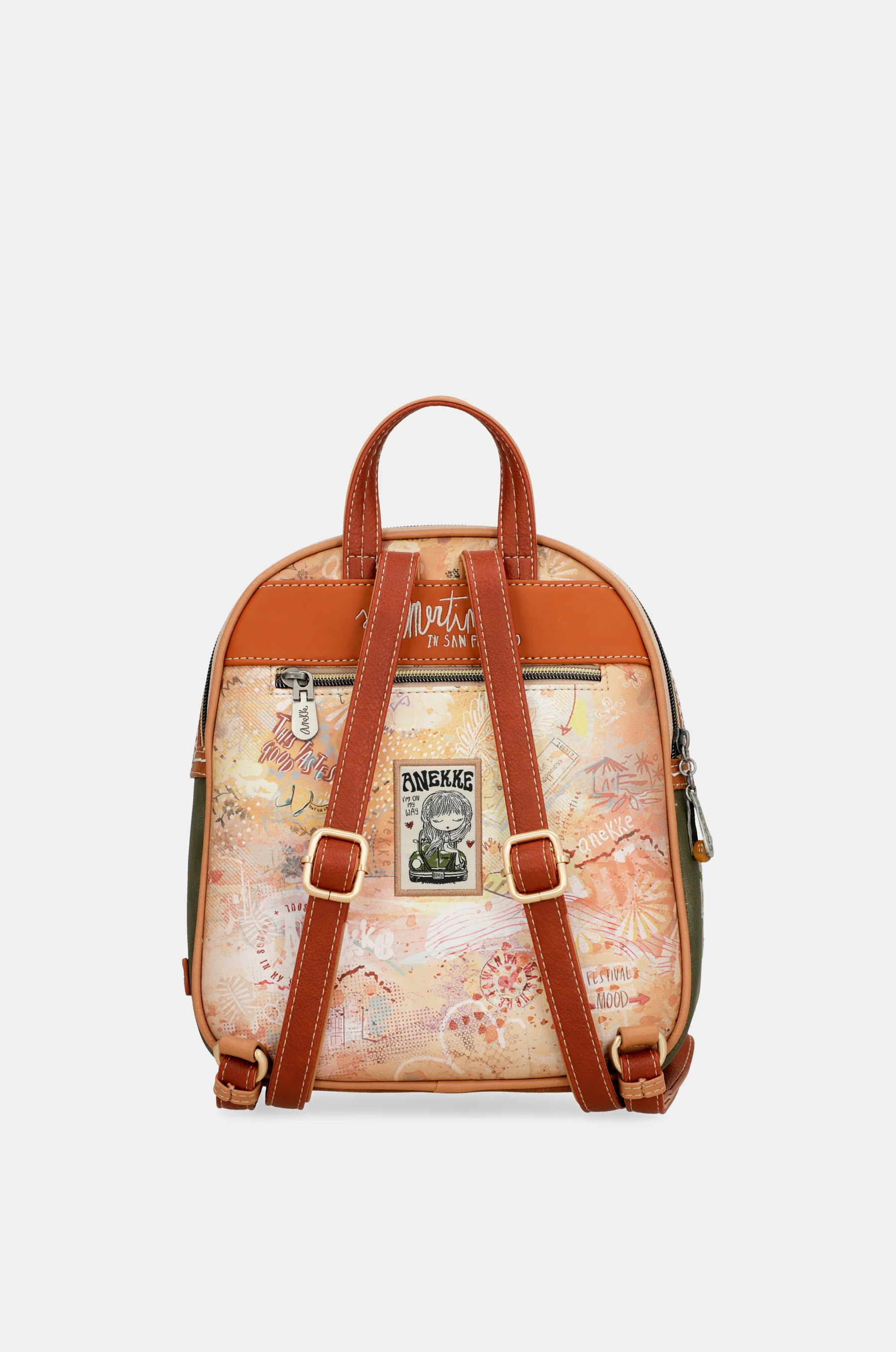 Peace & Love camel medium backpack - Image 2