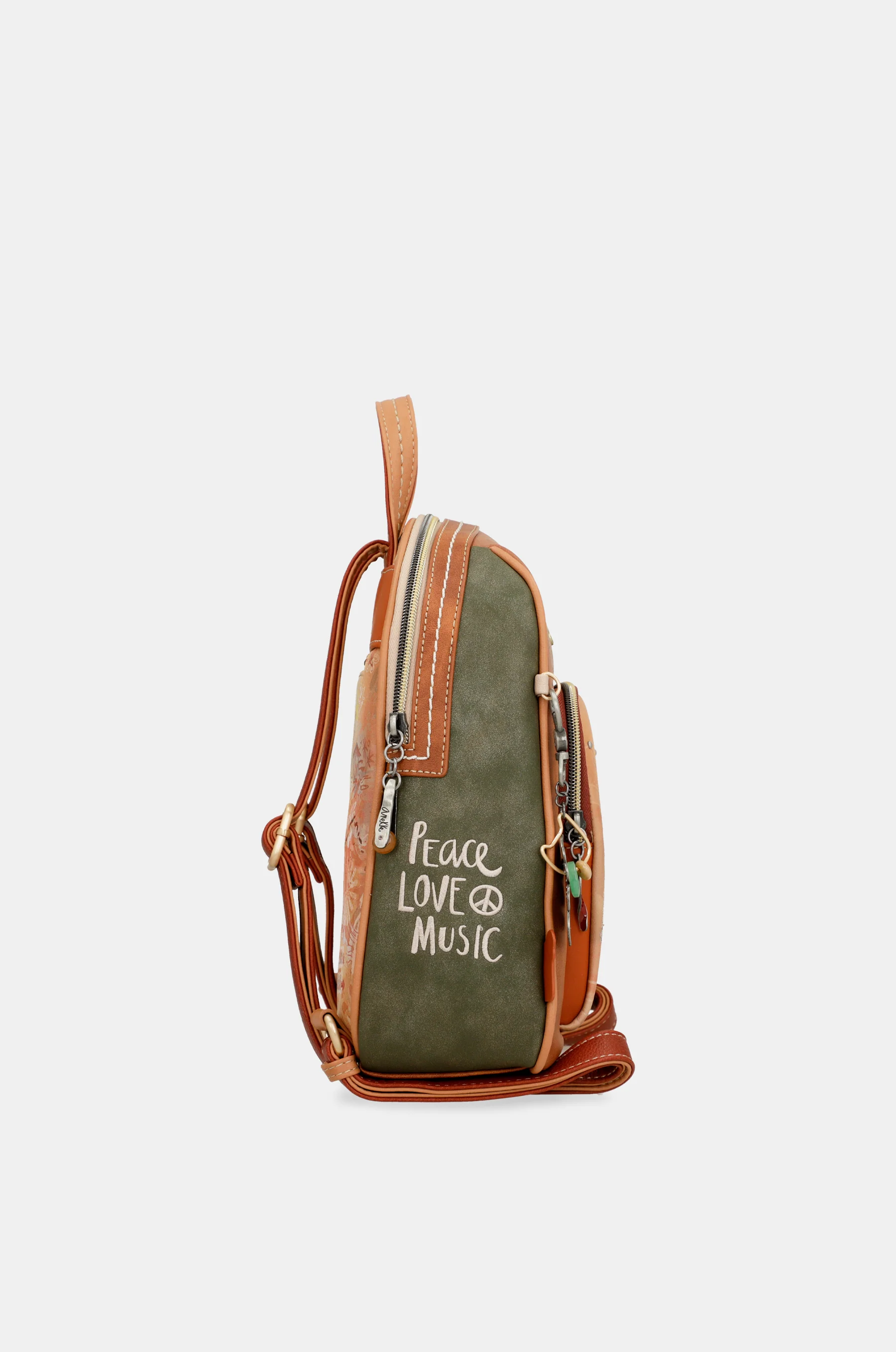 Peace & Love camel medium backpack - Image 3