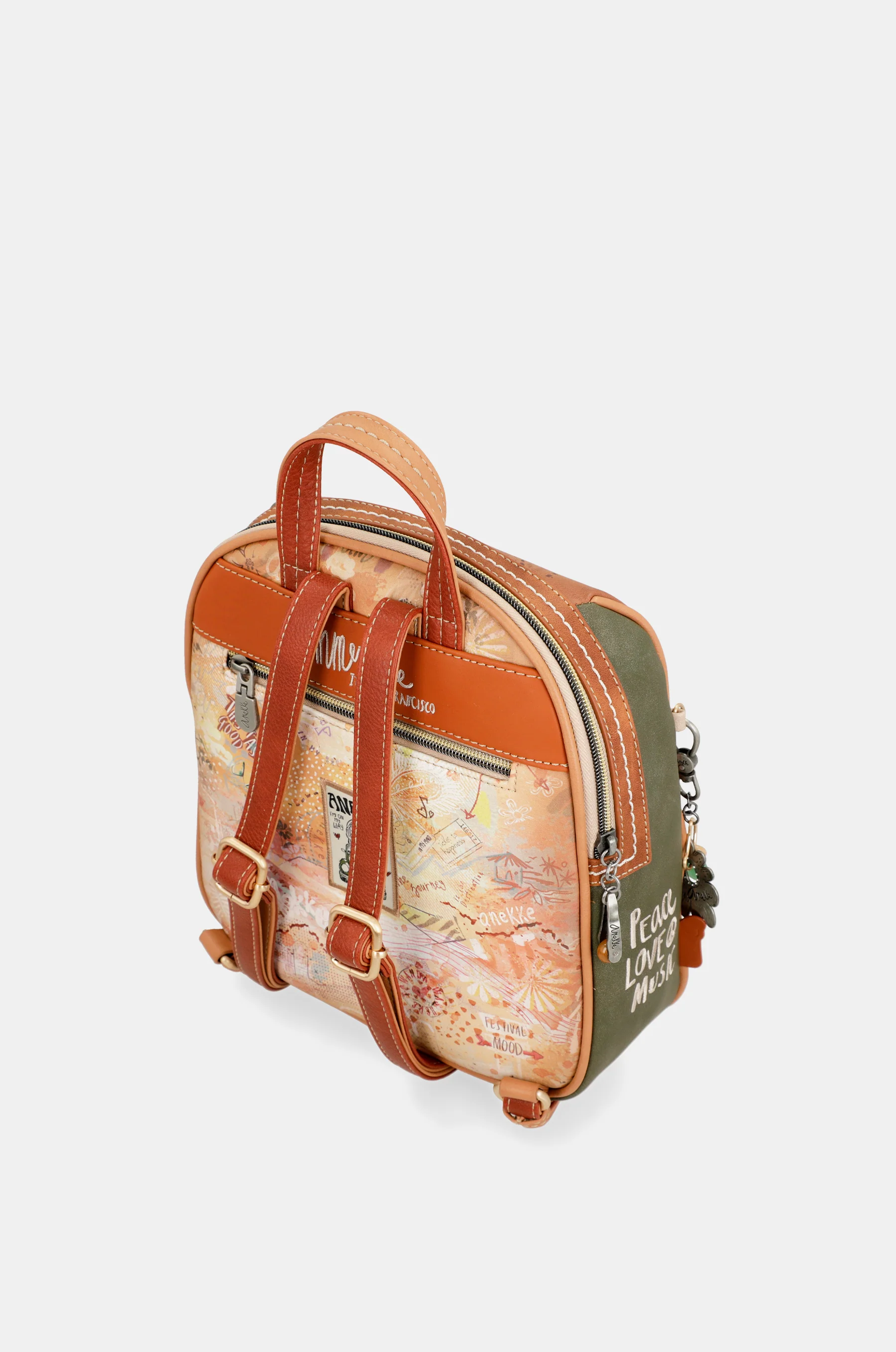 Peace & Love camel medium backpack - Image 6