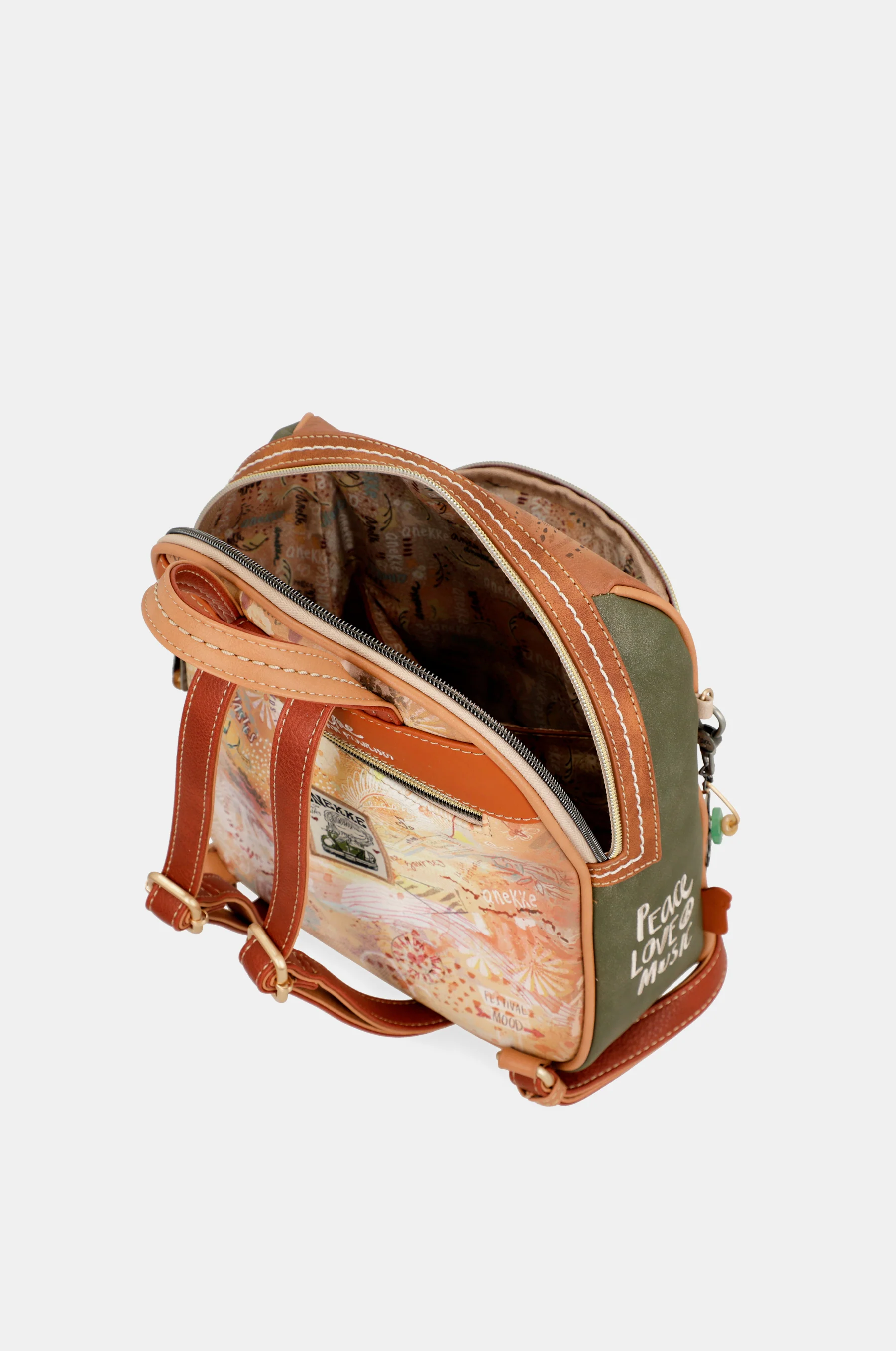 Peace & Love camel medium backpack - Image 8