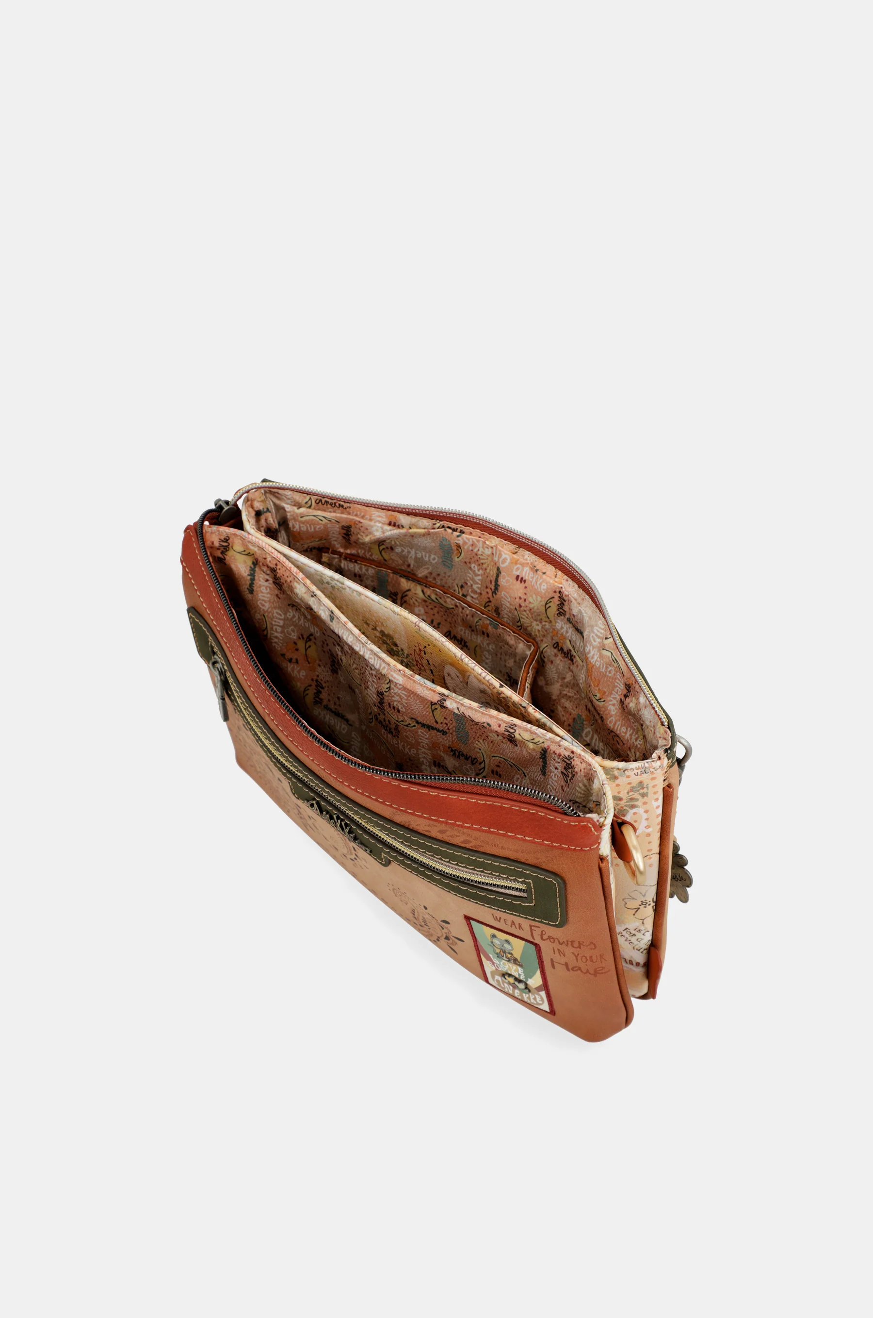 Peace & Love camel print crossbody bag - Image 10