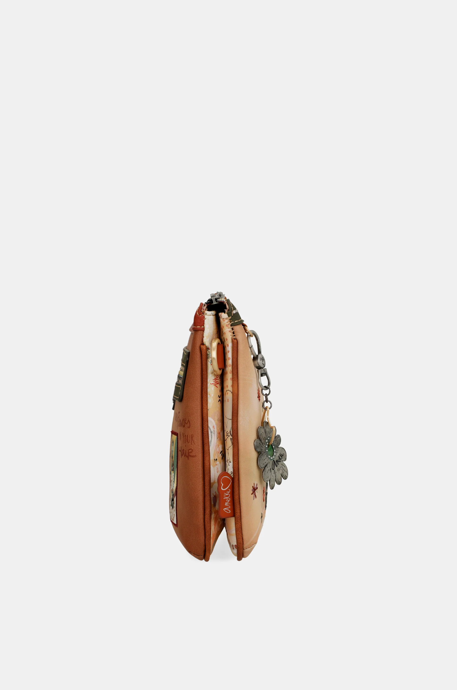 Peace & Love camel print crossbody bag - Image 4