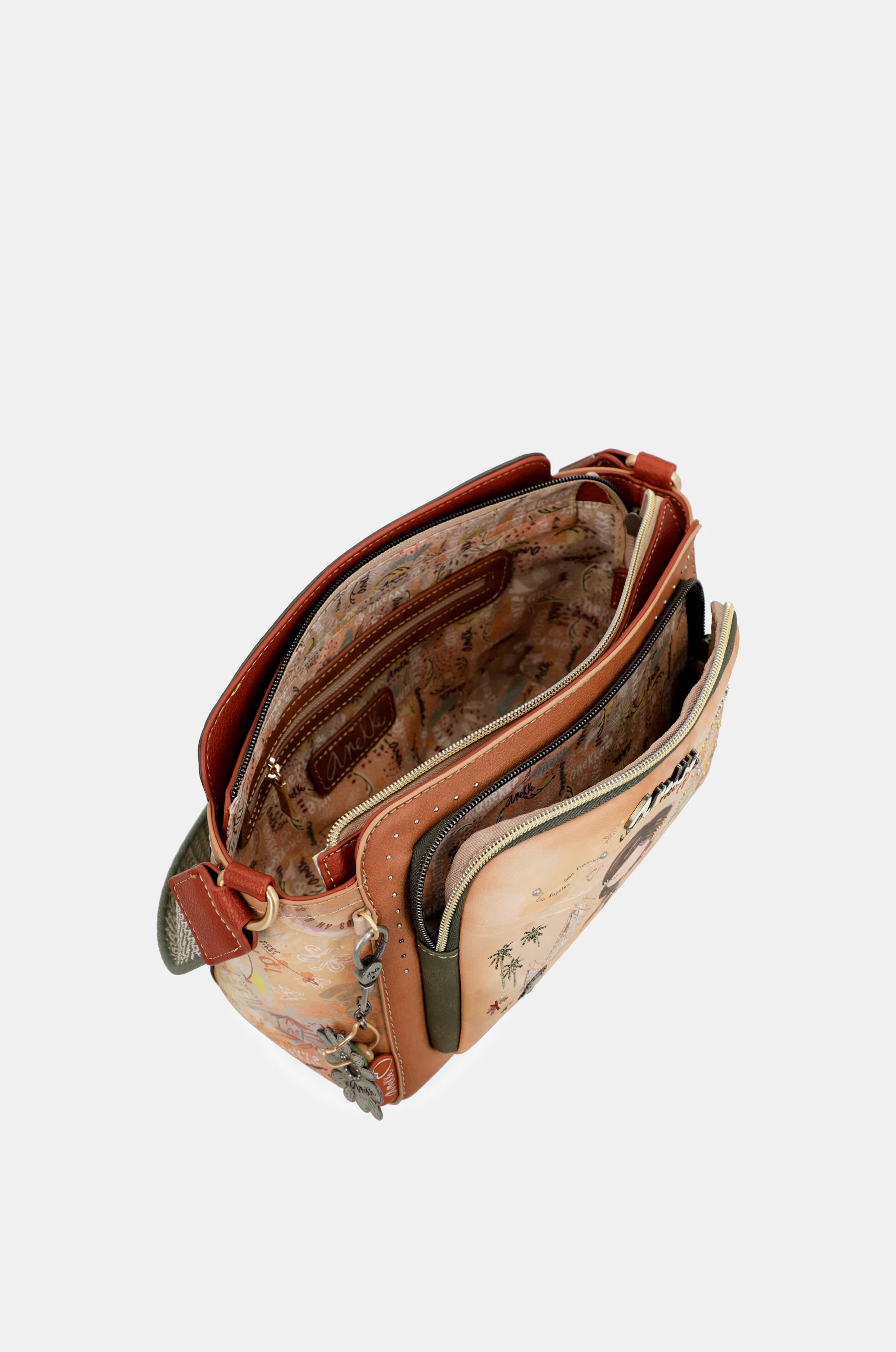 Peace & Love camel rectangular crossbody bag - Image 10