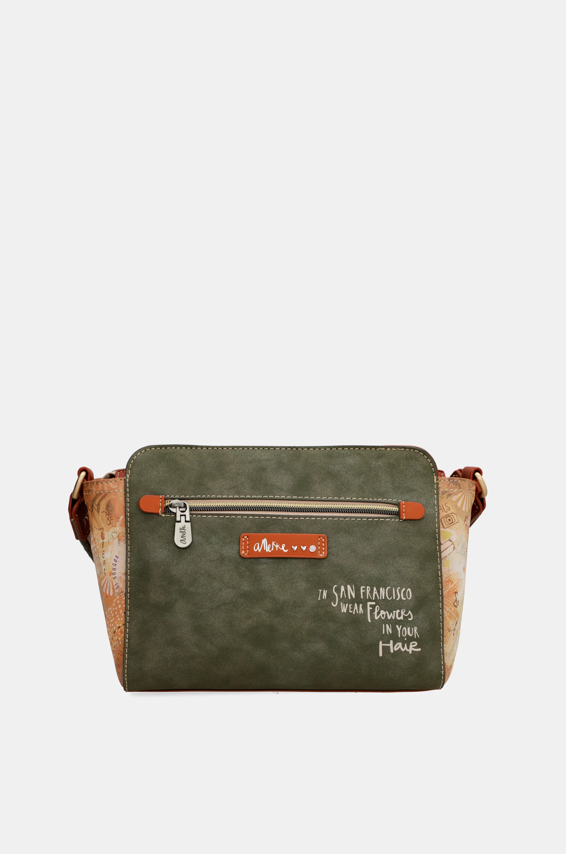 Peace & Love camel rectangular crossbody bag - Image 3