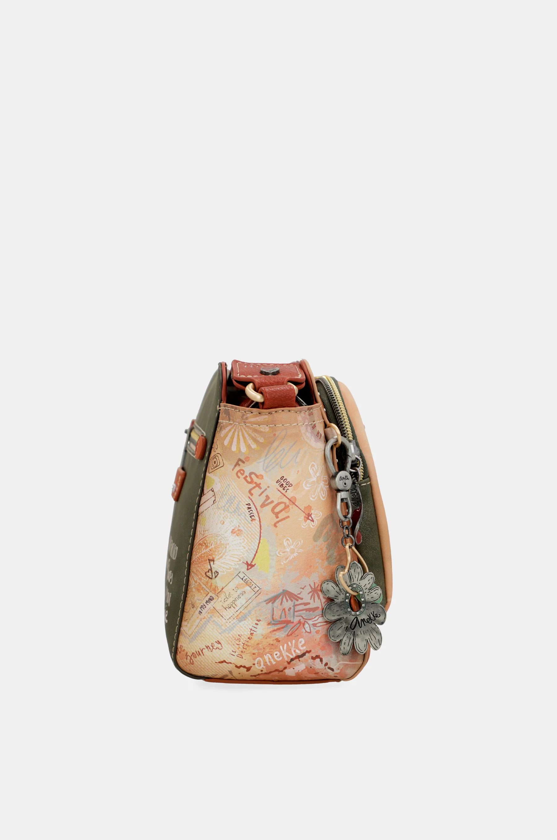 Peace & Love camel rectangular crossbody bag - Image 4