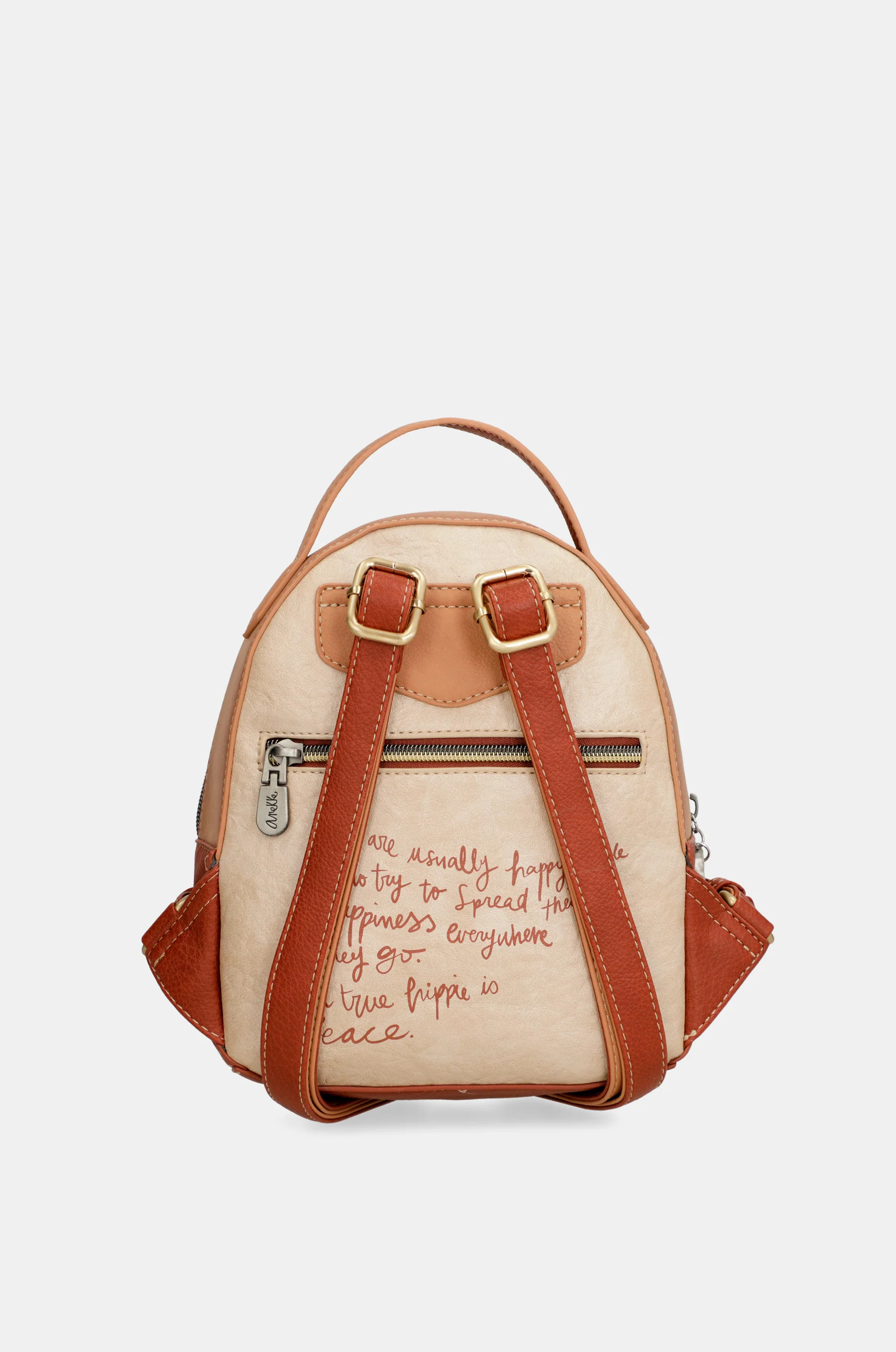 Peace & Love camel small backpack - Image 3