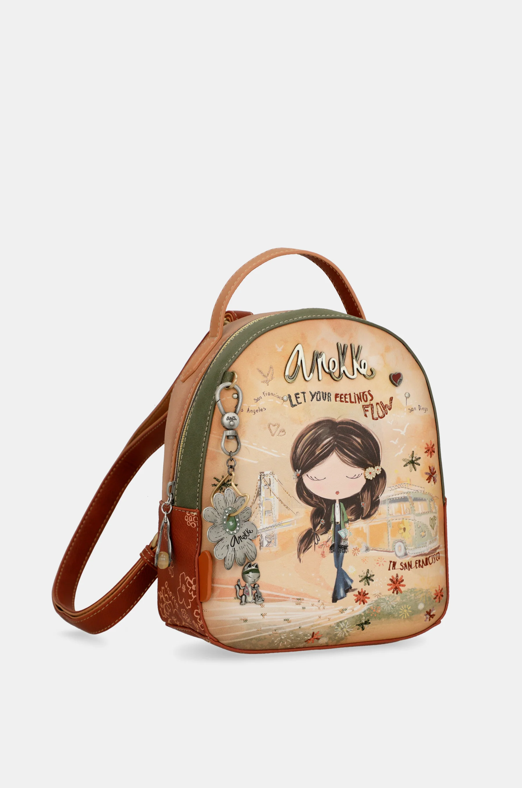 Peace & Love camel small backpack - Image 7