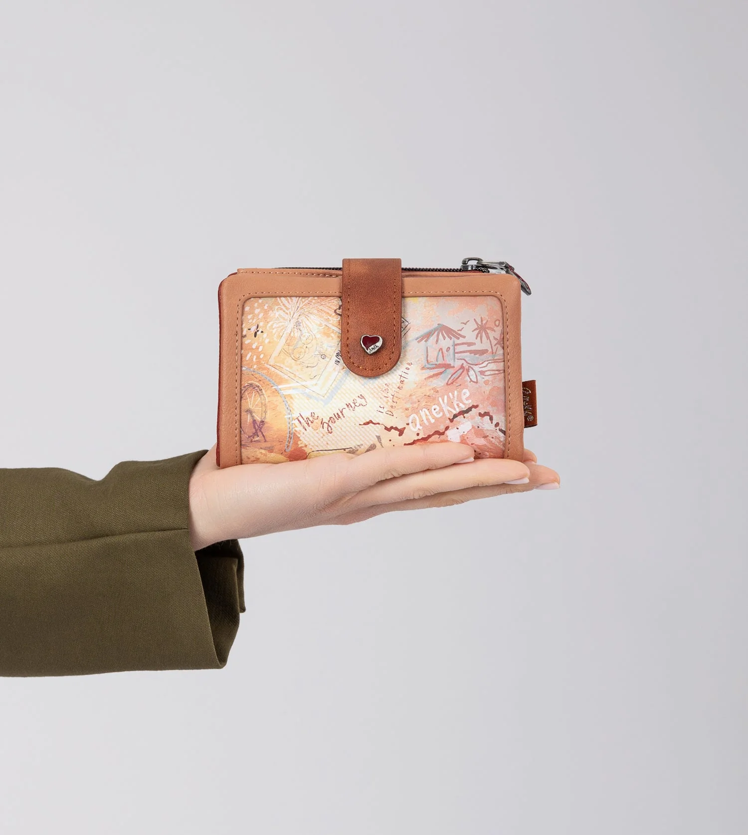 Peace & Love camel small RFID wallet - Image 6