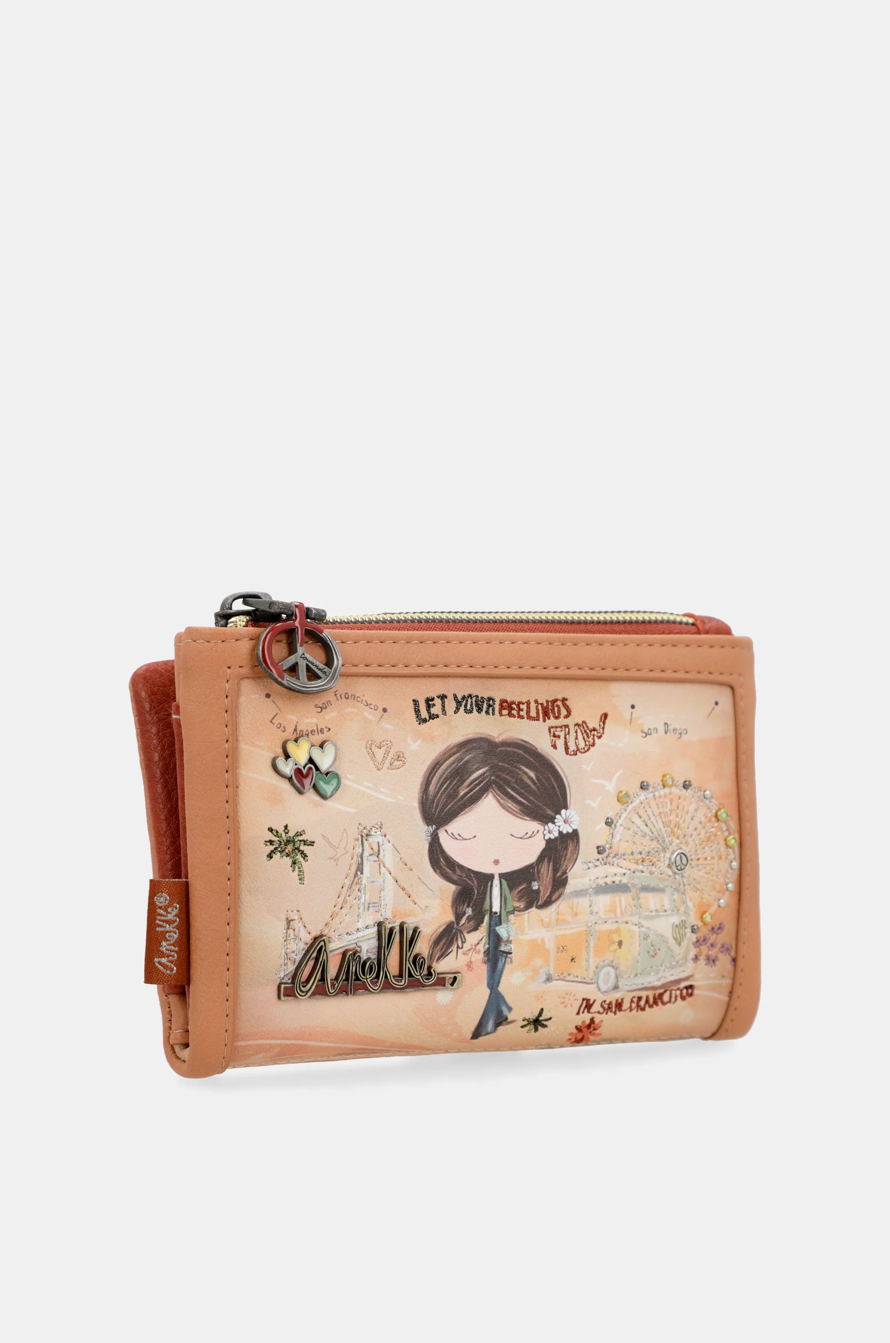 Peace & Love camel small RFID wallet - Image 7