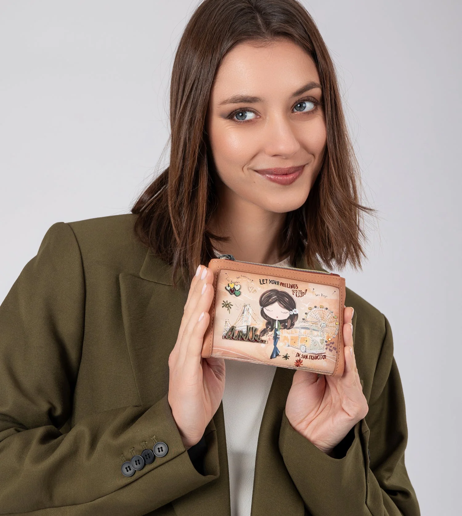 Peace & Love camel small RFID wallet - Image 9