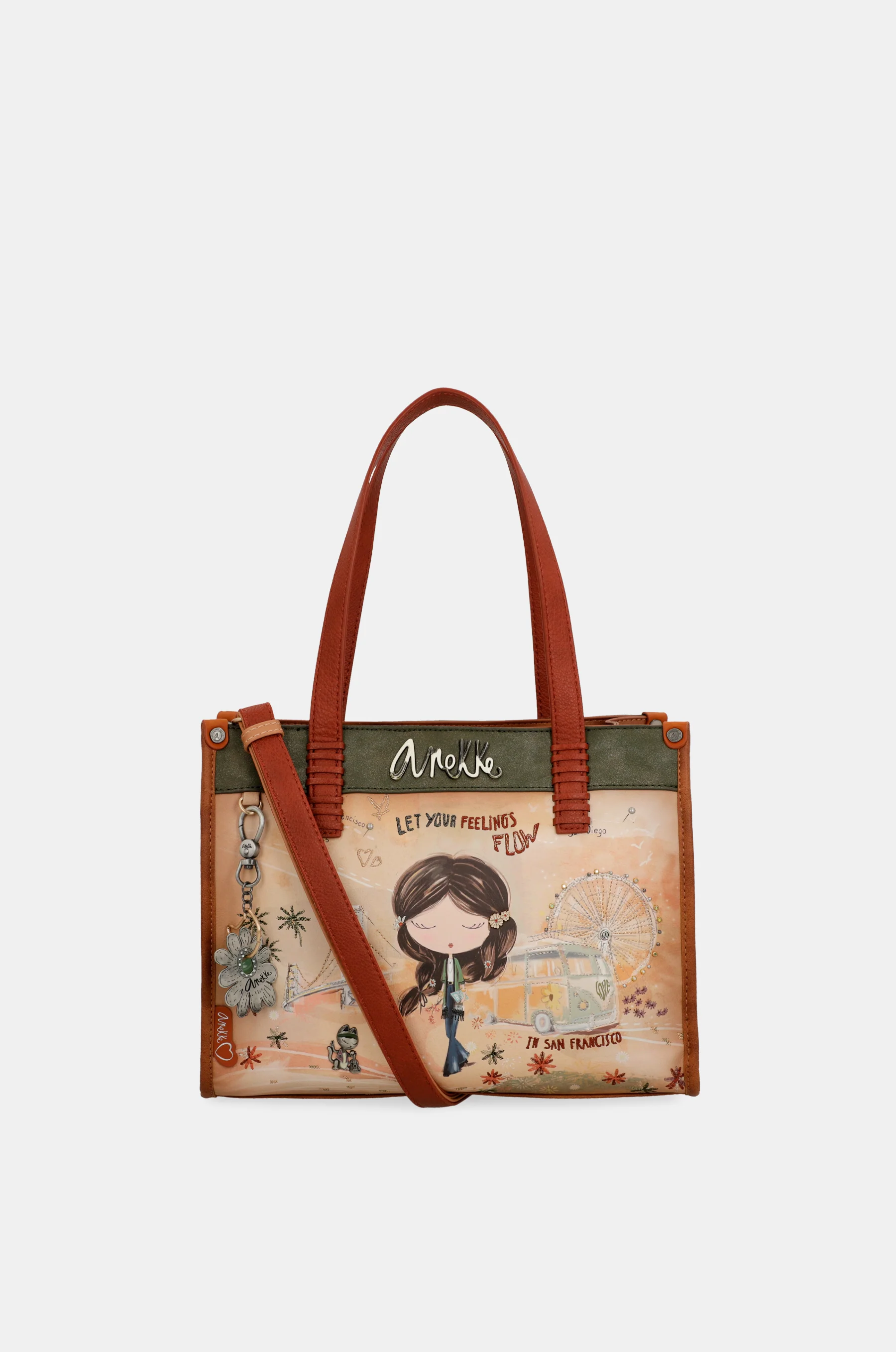 Peace & Love camel tote - Image 9