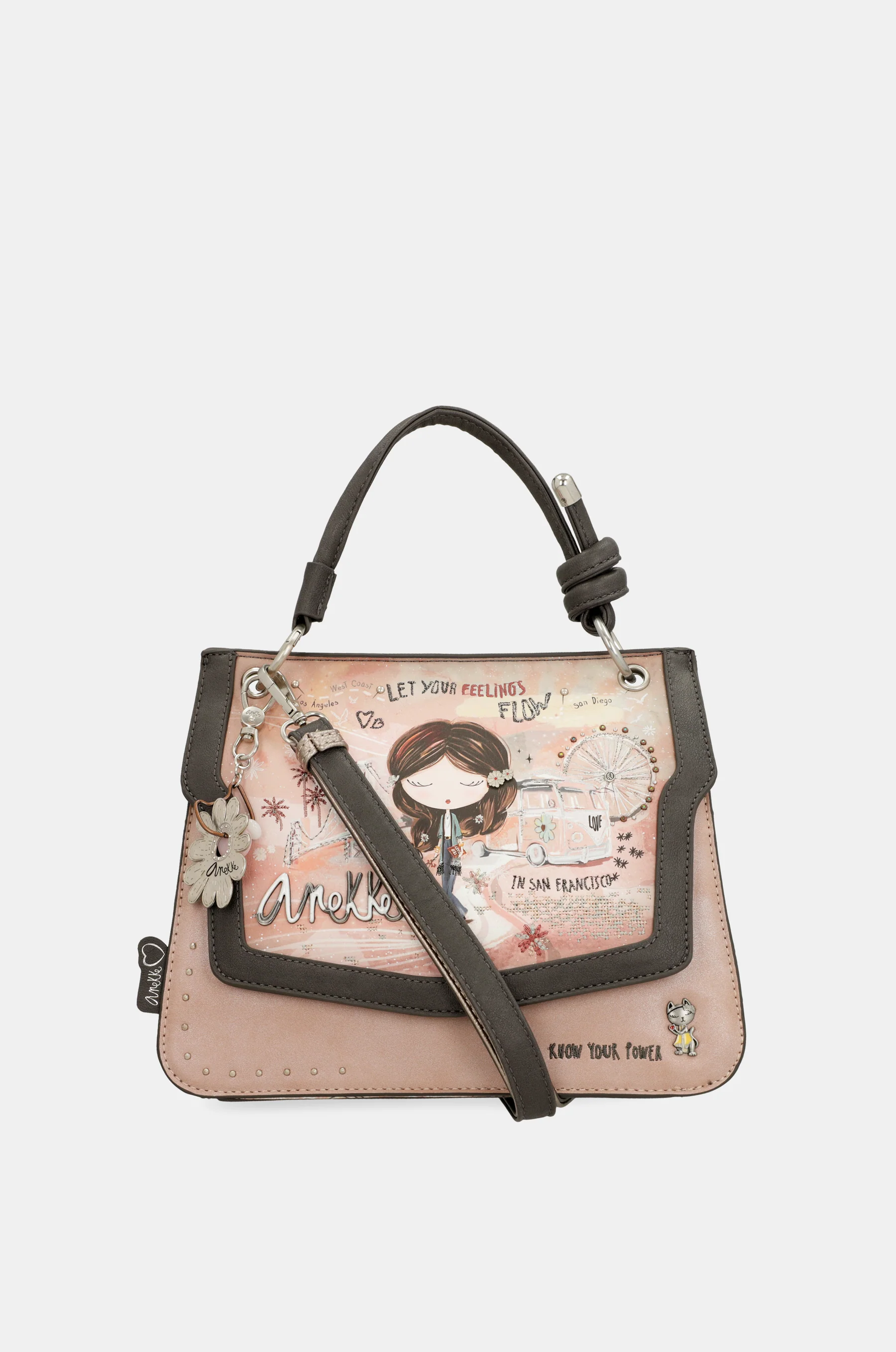 Peace & Love pink flap bag - Image 10