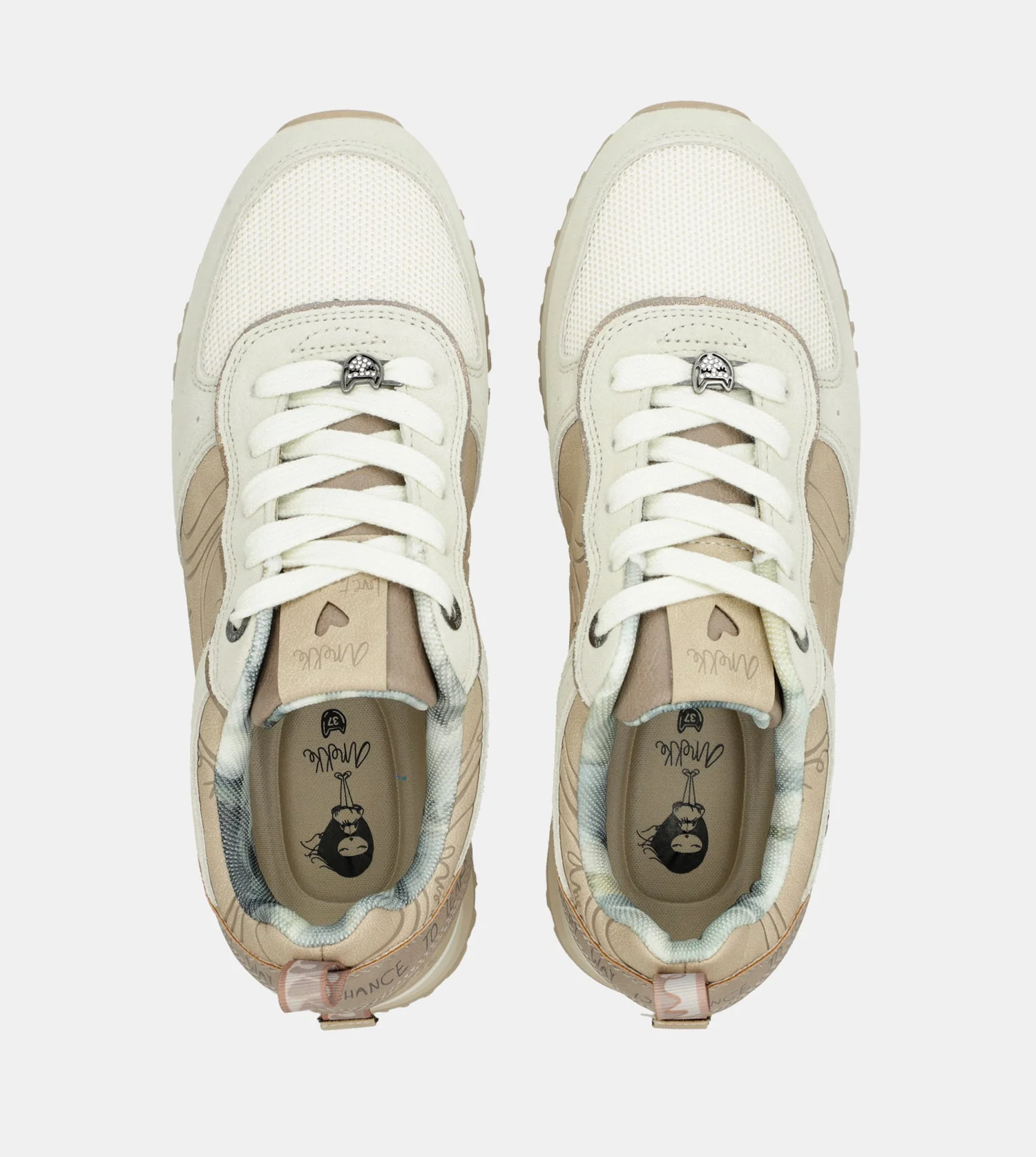 Beige platform sneakers - Image 4