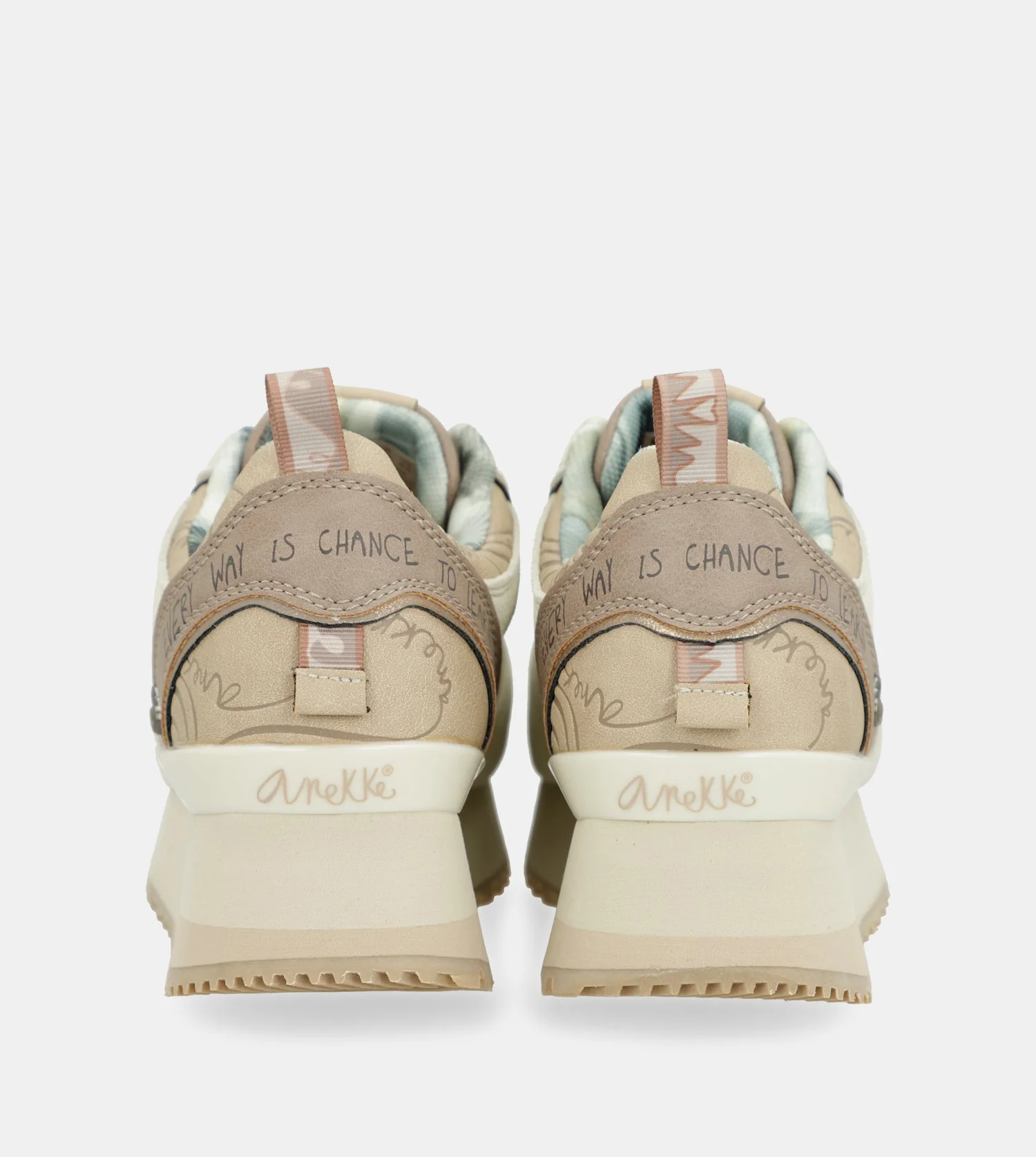Beige platform sneakers - Image 5