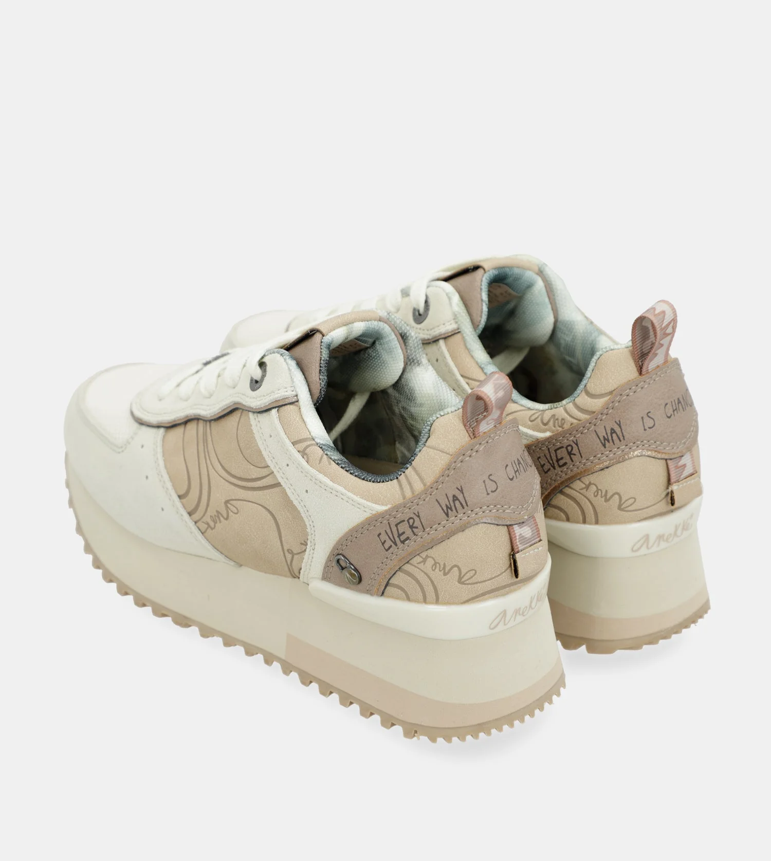 Beige platform sneakers - Image 7
