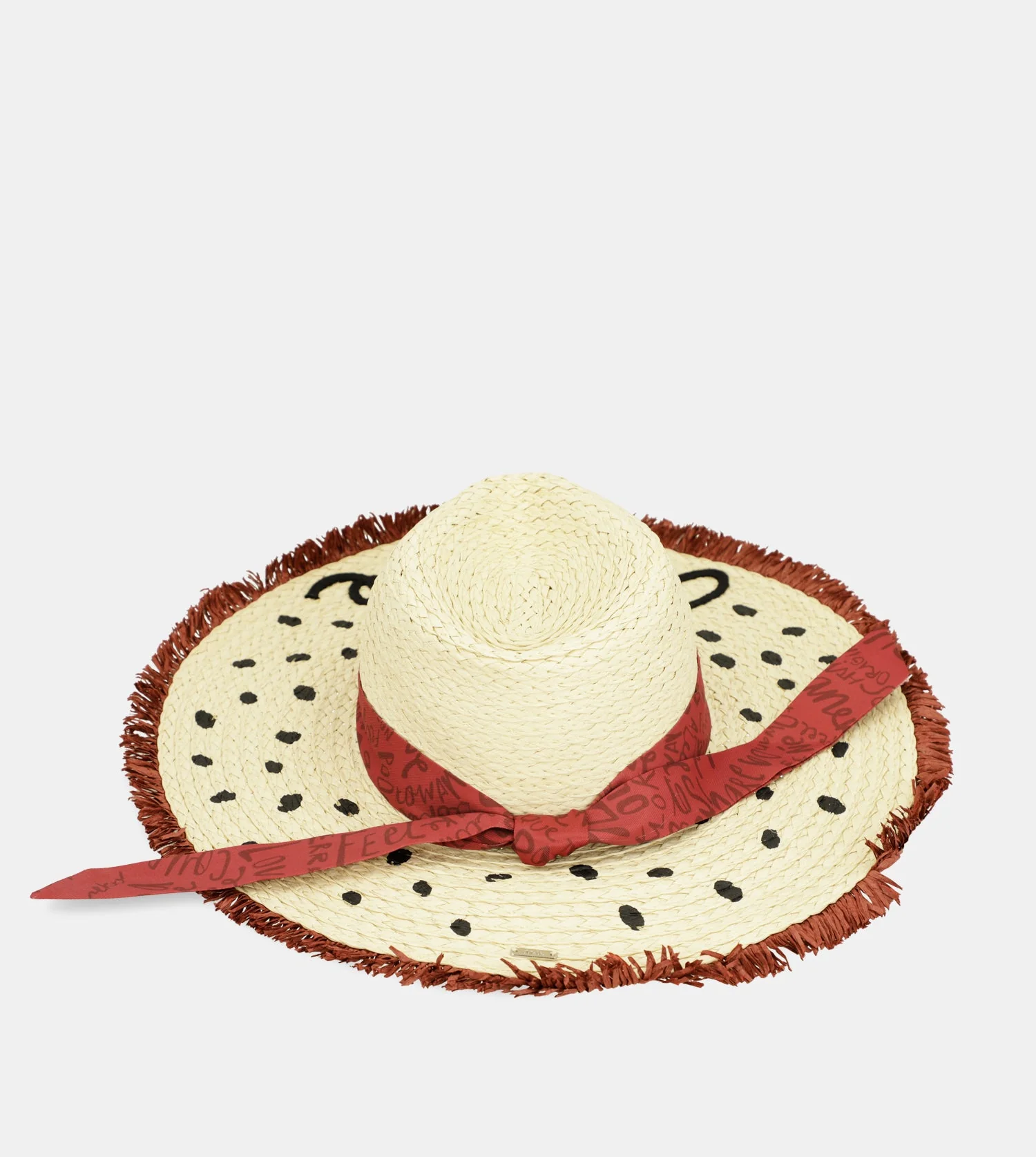 Polka dot raffia hat - Image 3