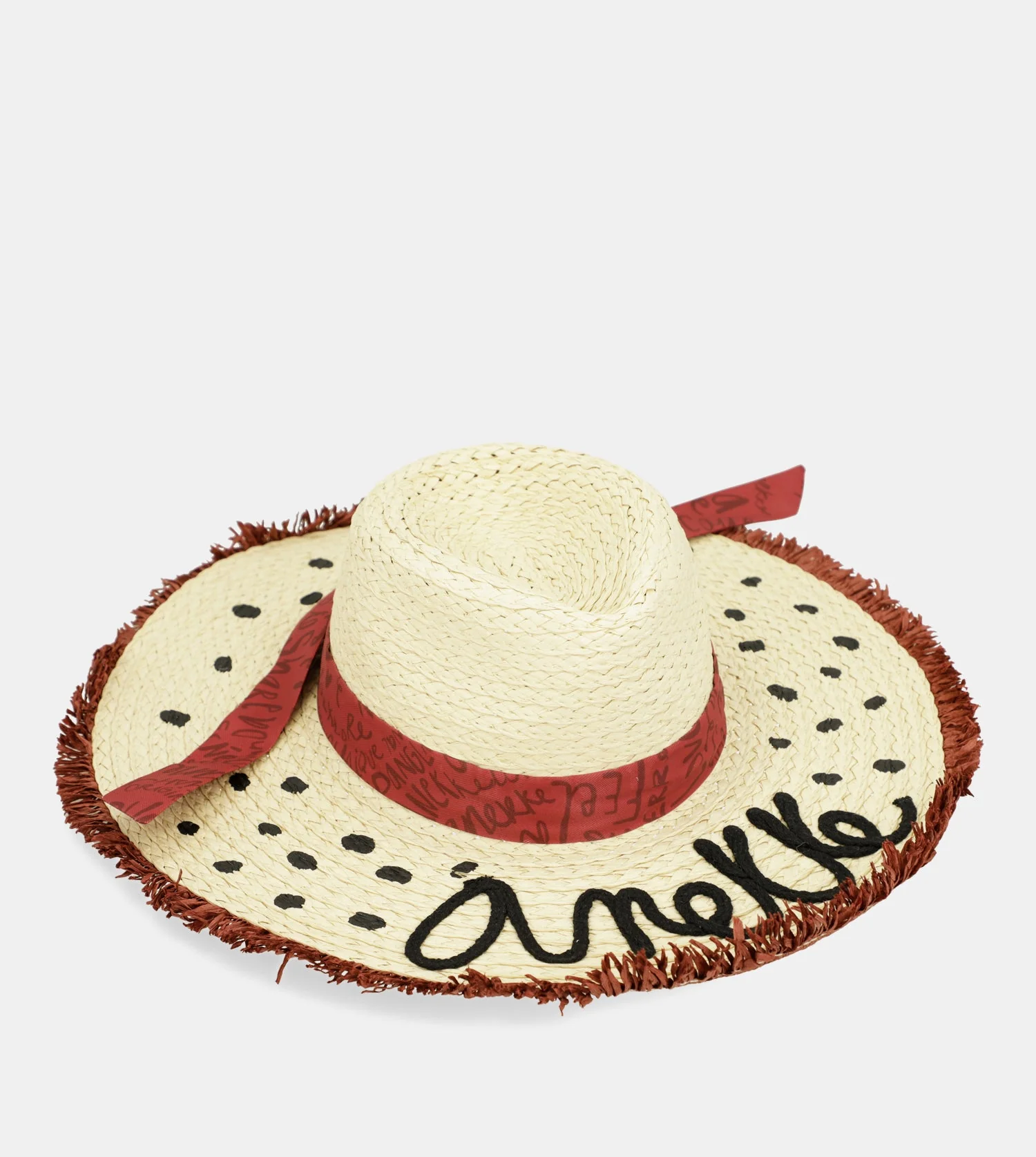 Polka dot raffia hat - Image 4