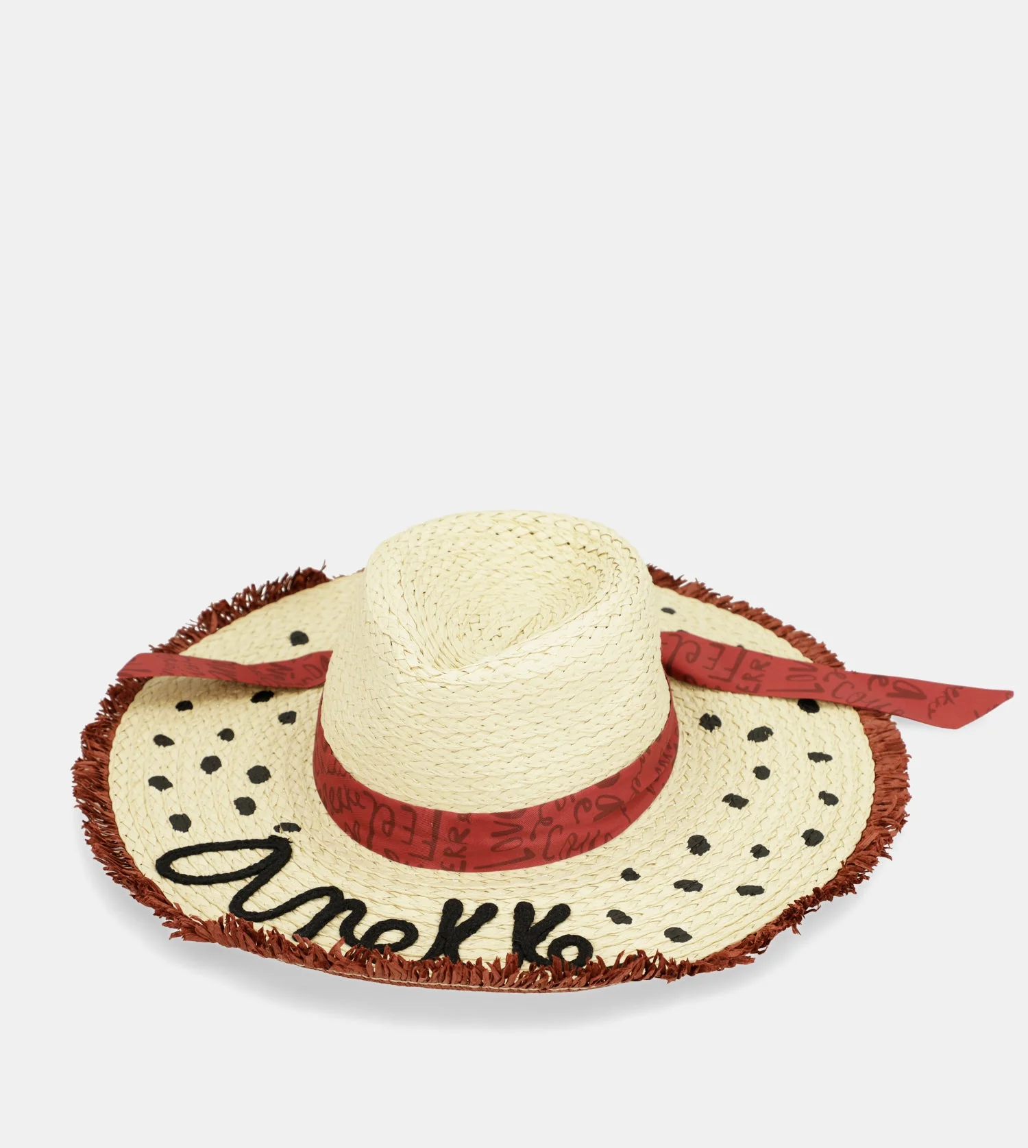 Polka dot raffia hat - Image 5