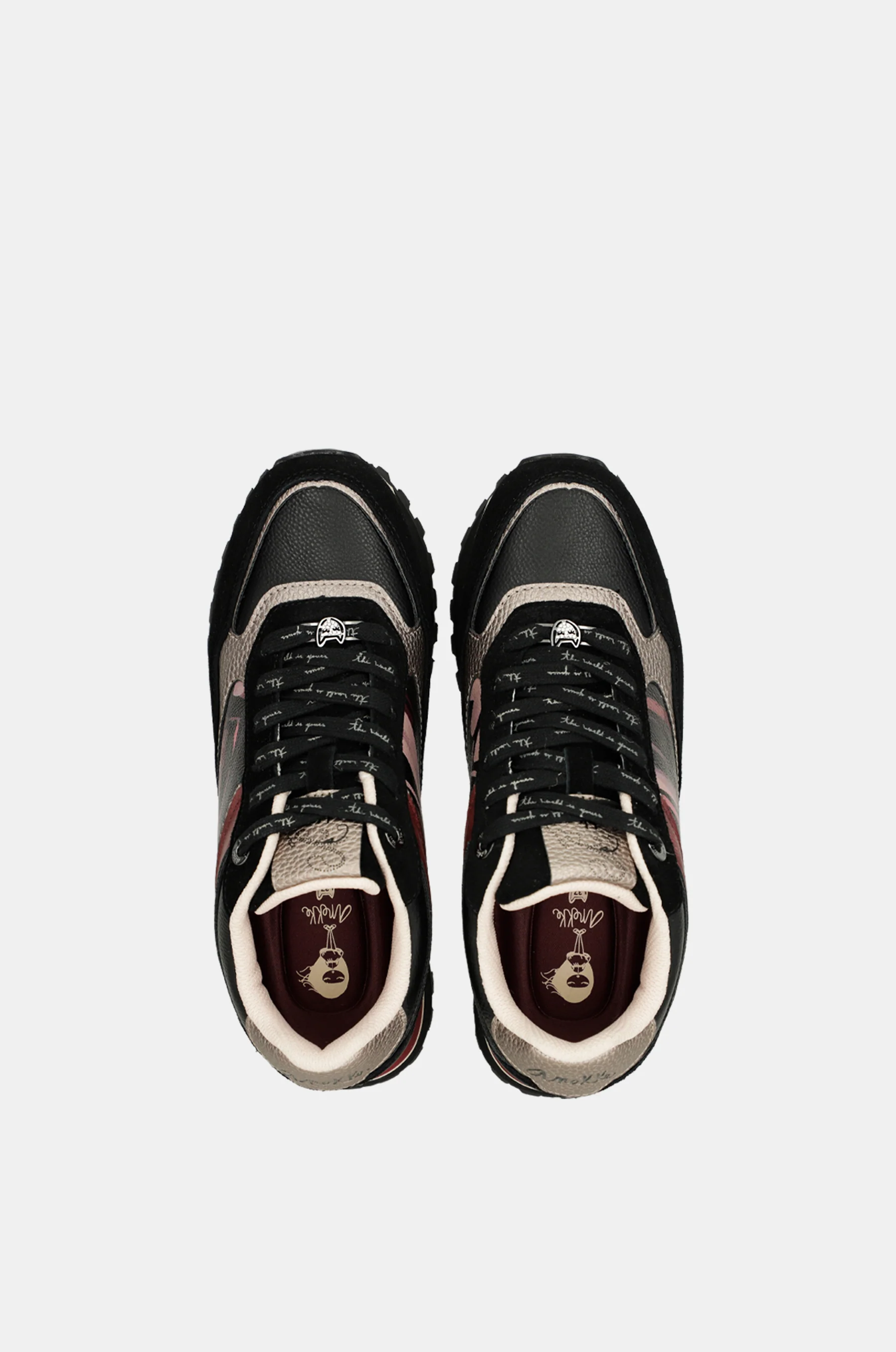 Printed black platform sneakers - Image 3