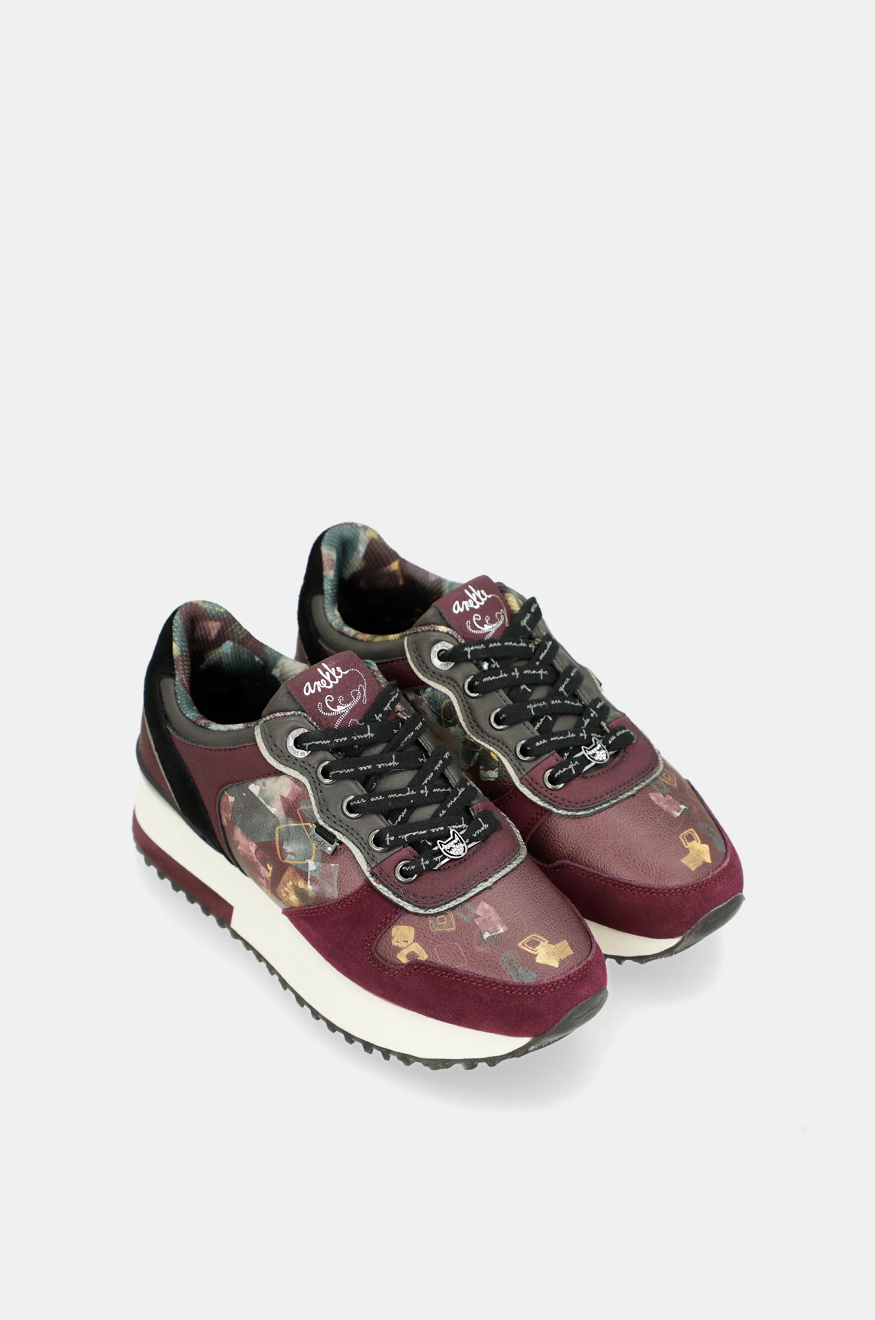 Printed burgundy platform sneakers - Image 6