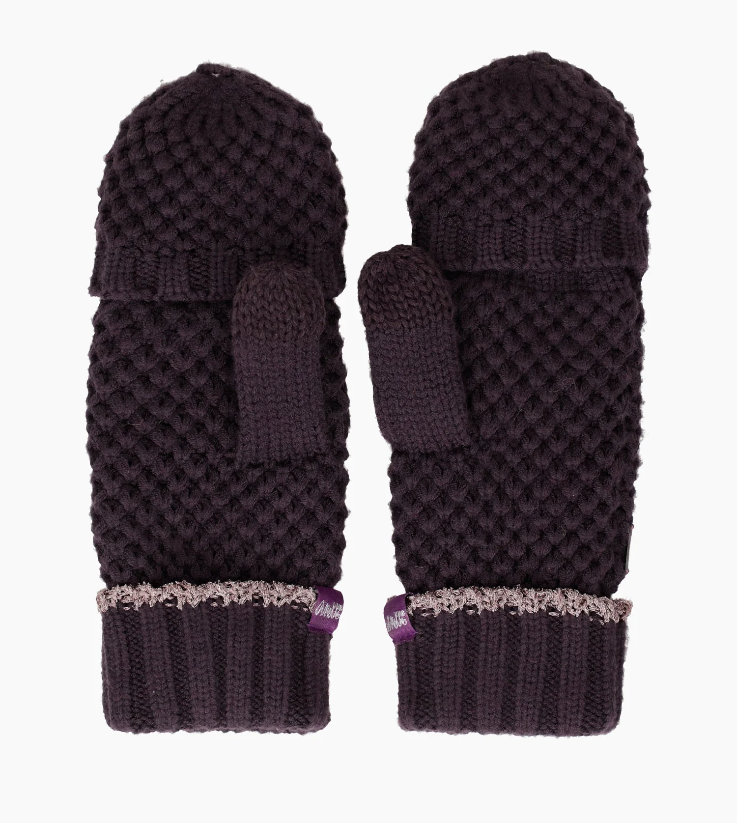 Purple knitted mittens - Image 5