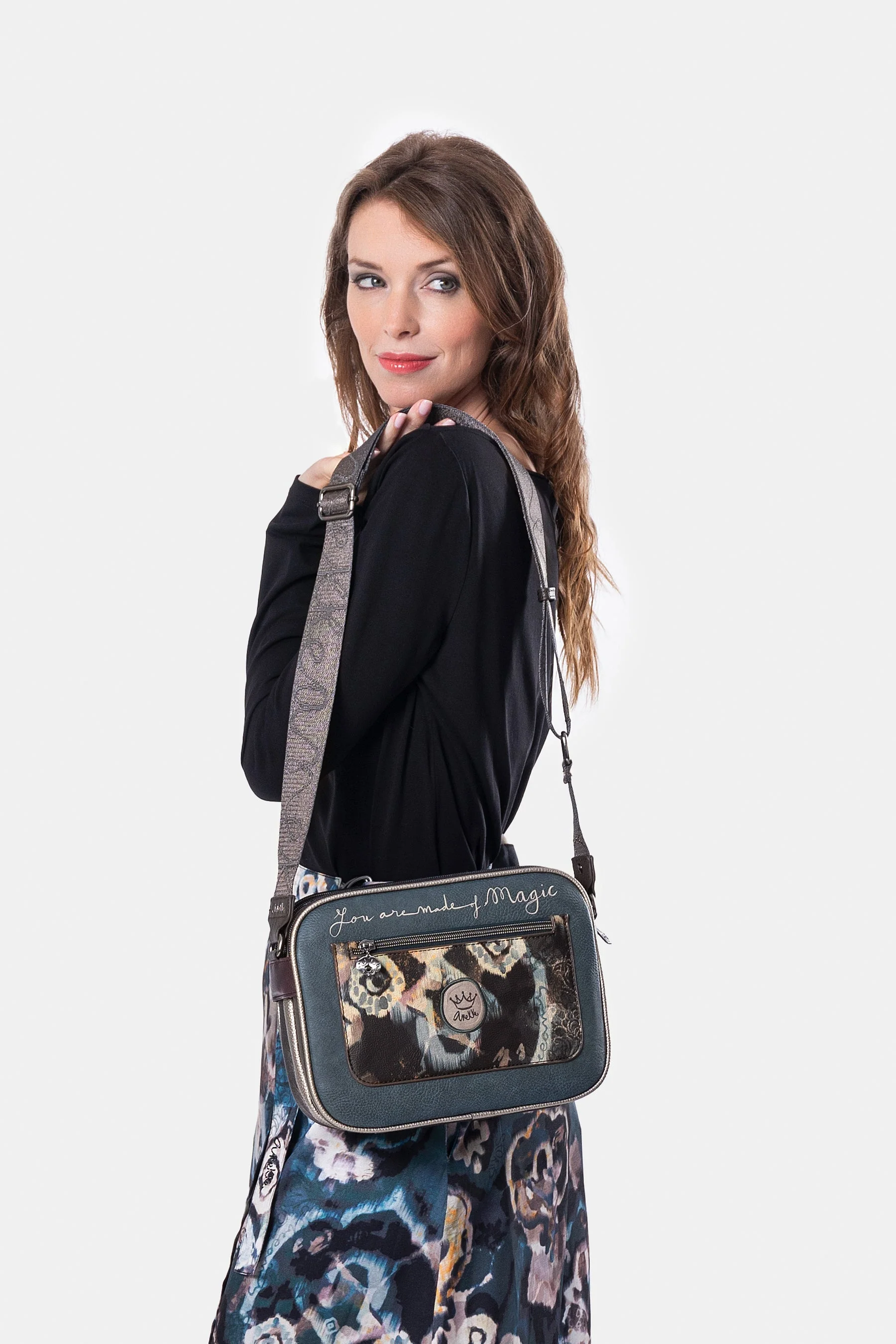 Real 3-compartment crossbody bag - Image 4
