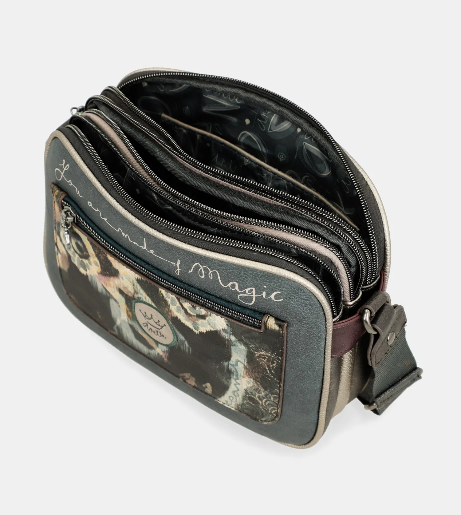 Real 3-compartment crossbody bag - Image 8