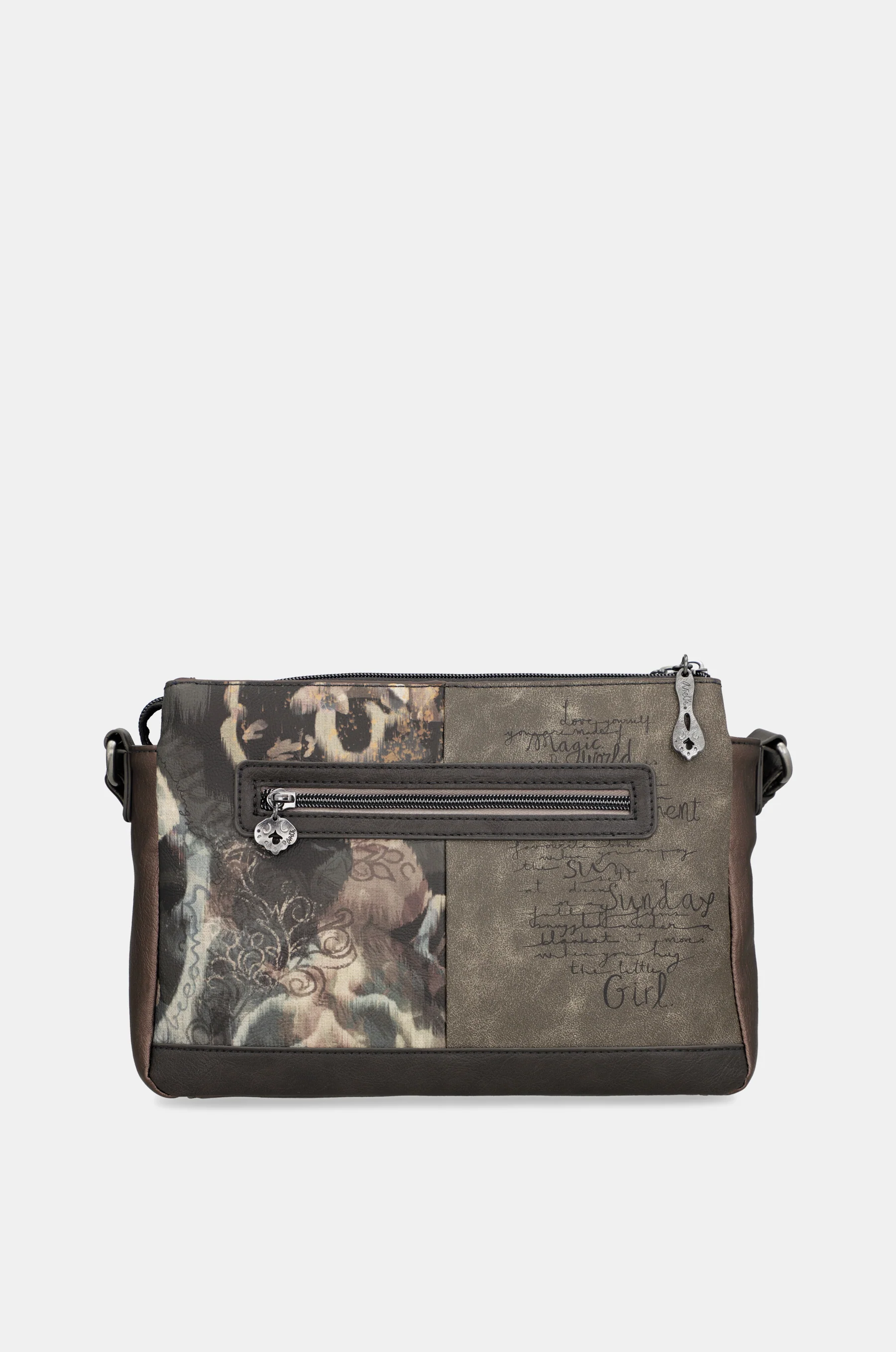 Real 3-compartment printed crossbody bag - Image 3