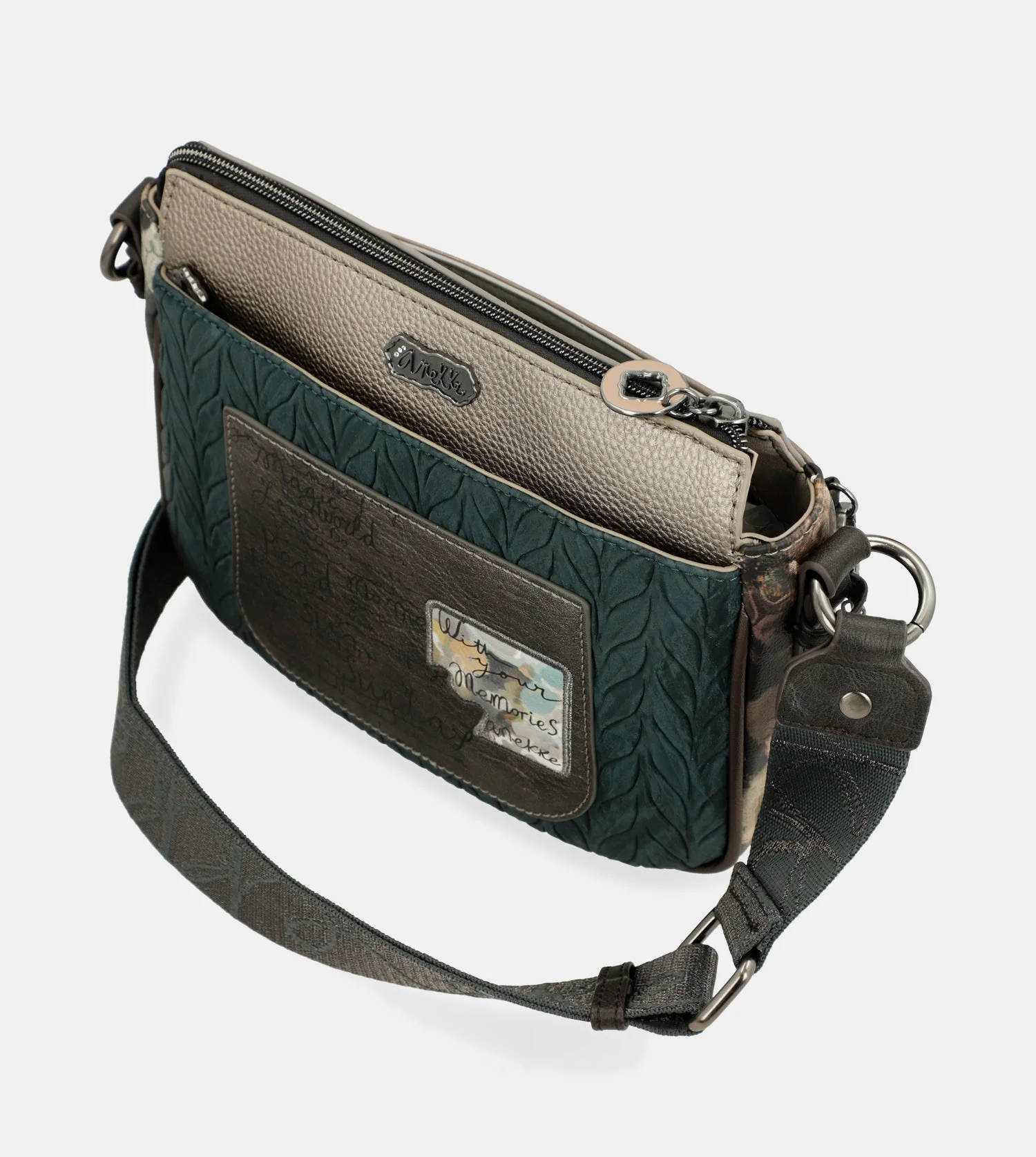Real 3-compartment medium crossbody bag - Image 9