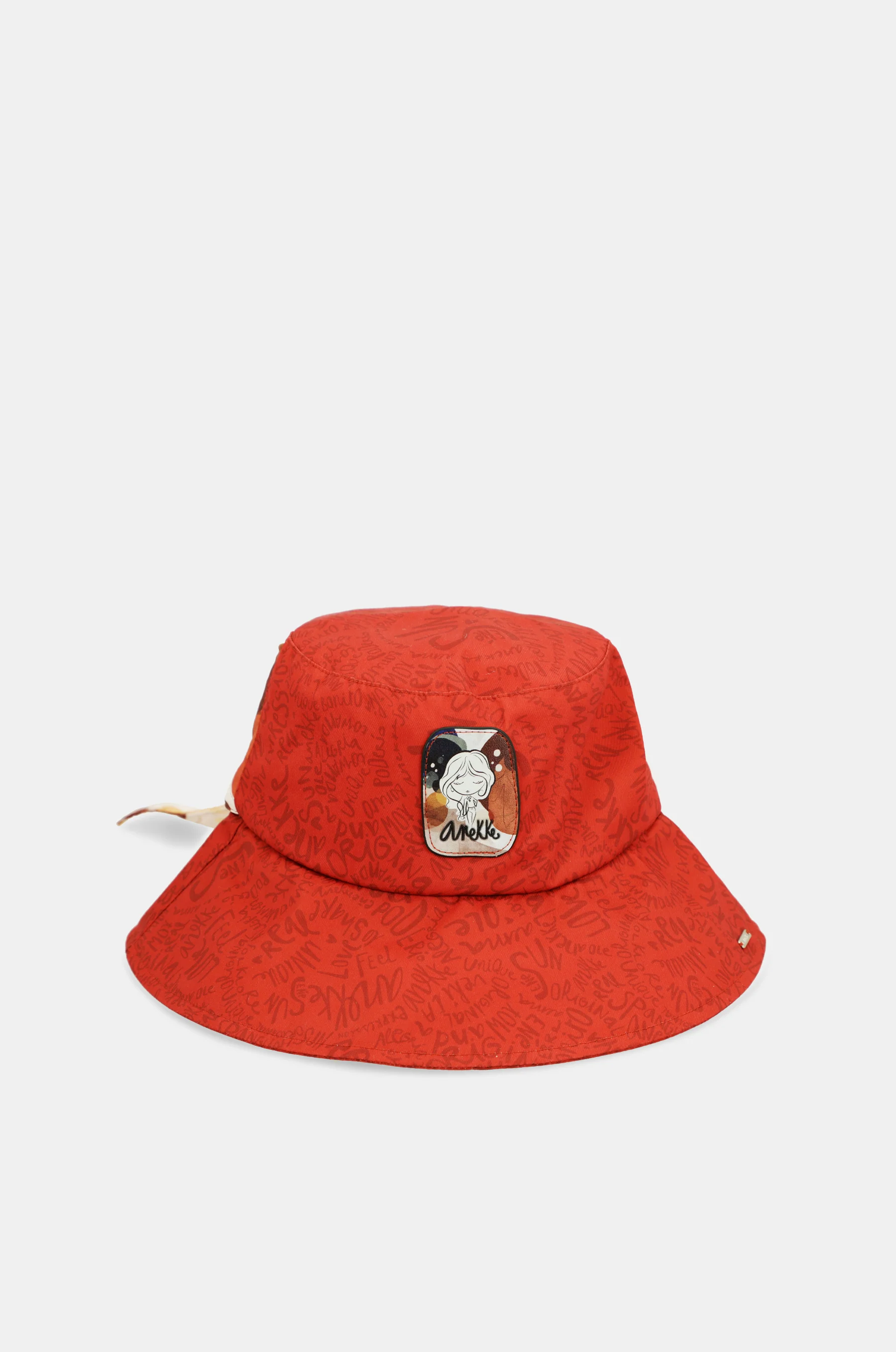 Red bucket hat