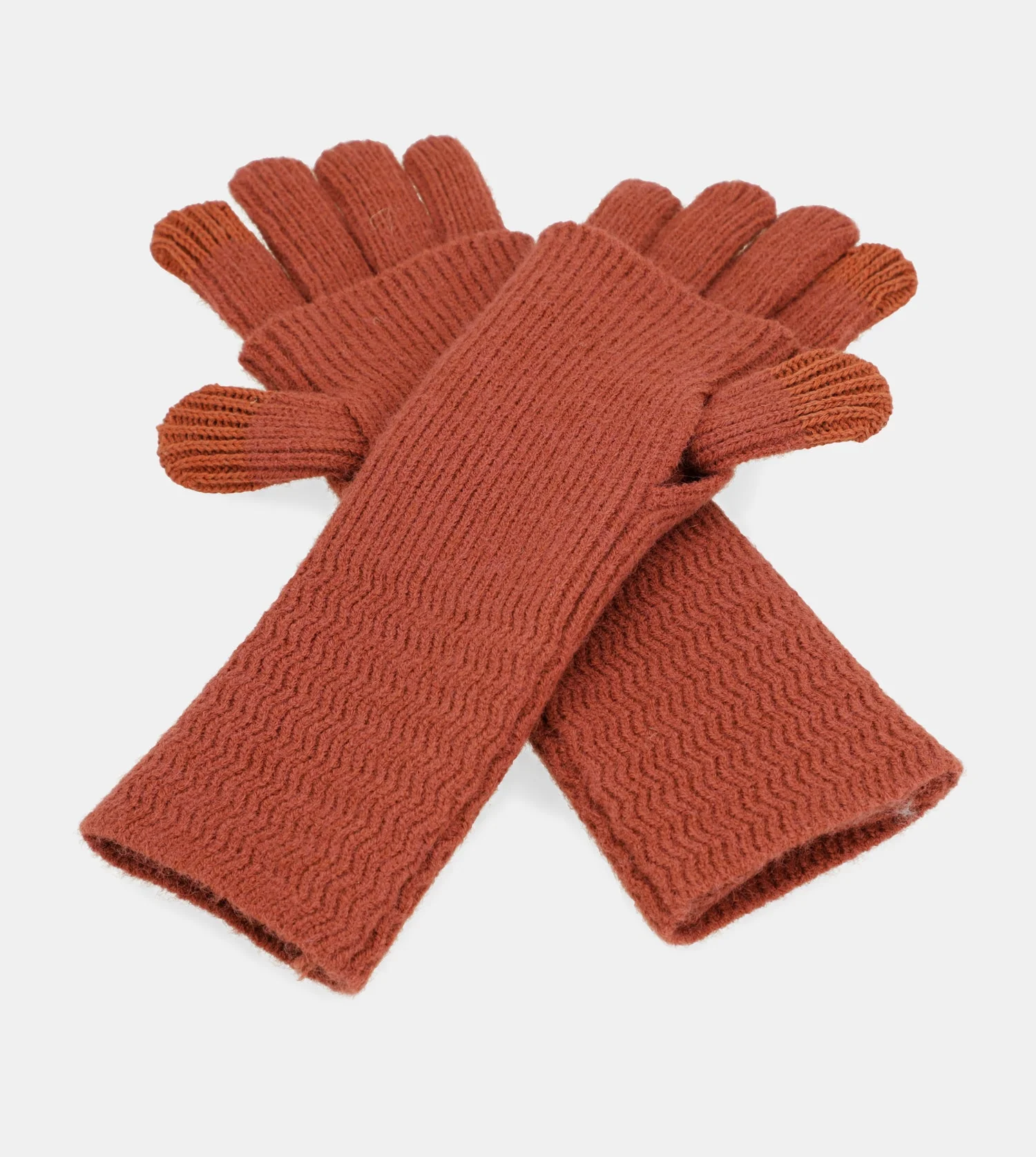 Red knitted gloves - Image 2