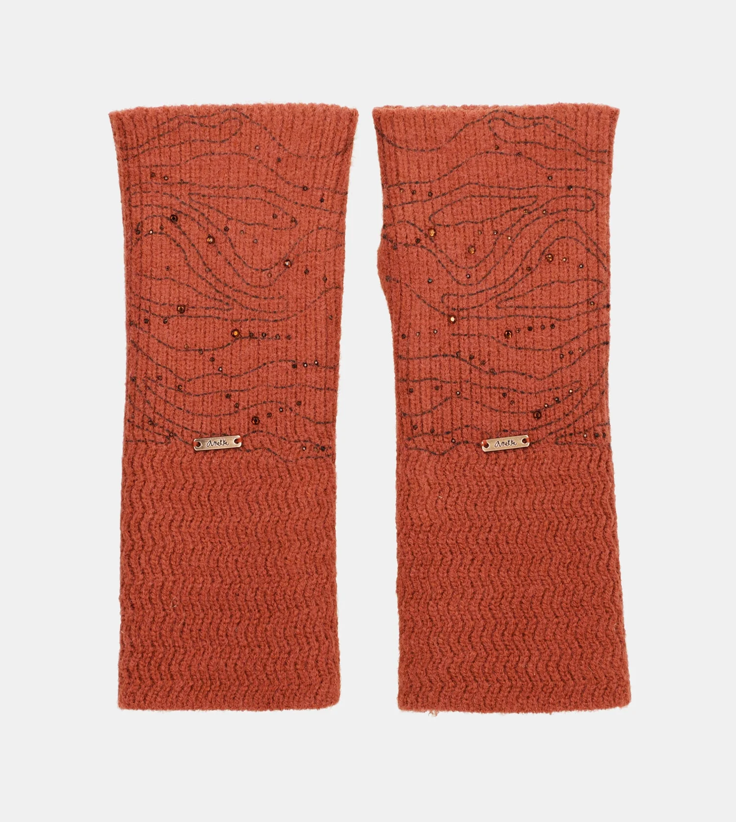 Red knitted gloves - Image 5