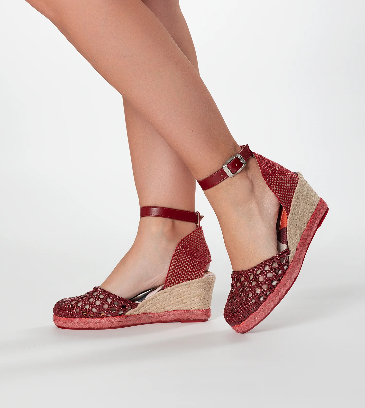 Red wedge sandals Alma - Image 2