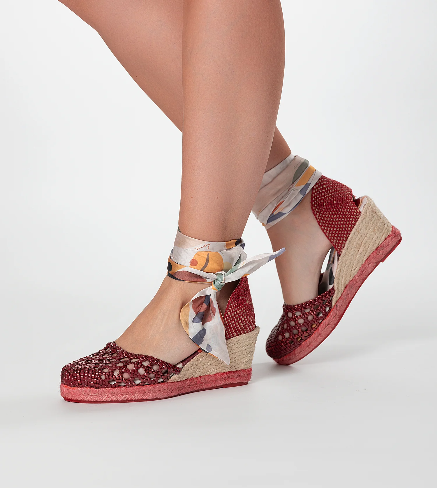 Red wedge sandals Alma - Image 7