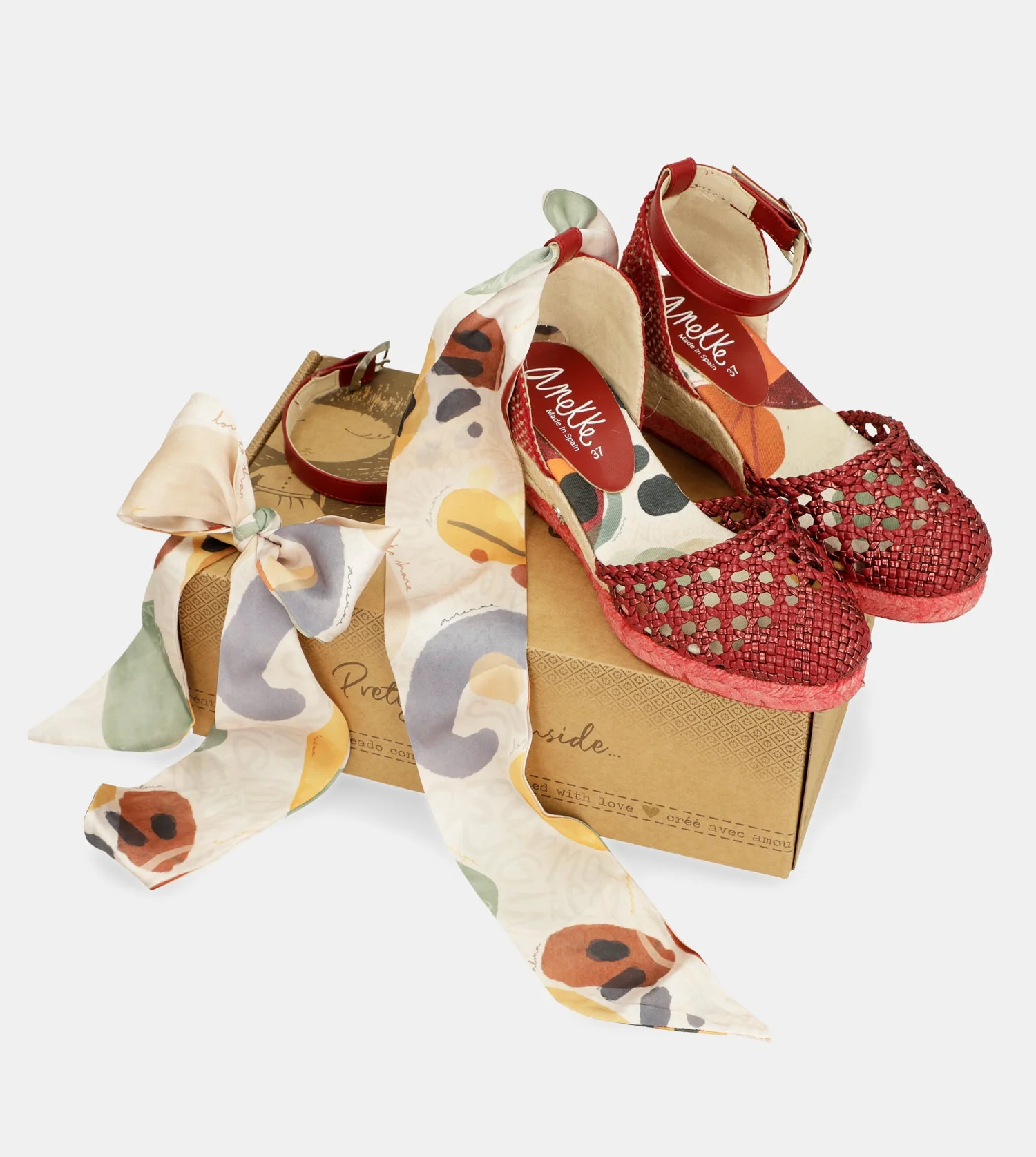 Red wedge sandals Alma - Image 9