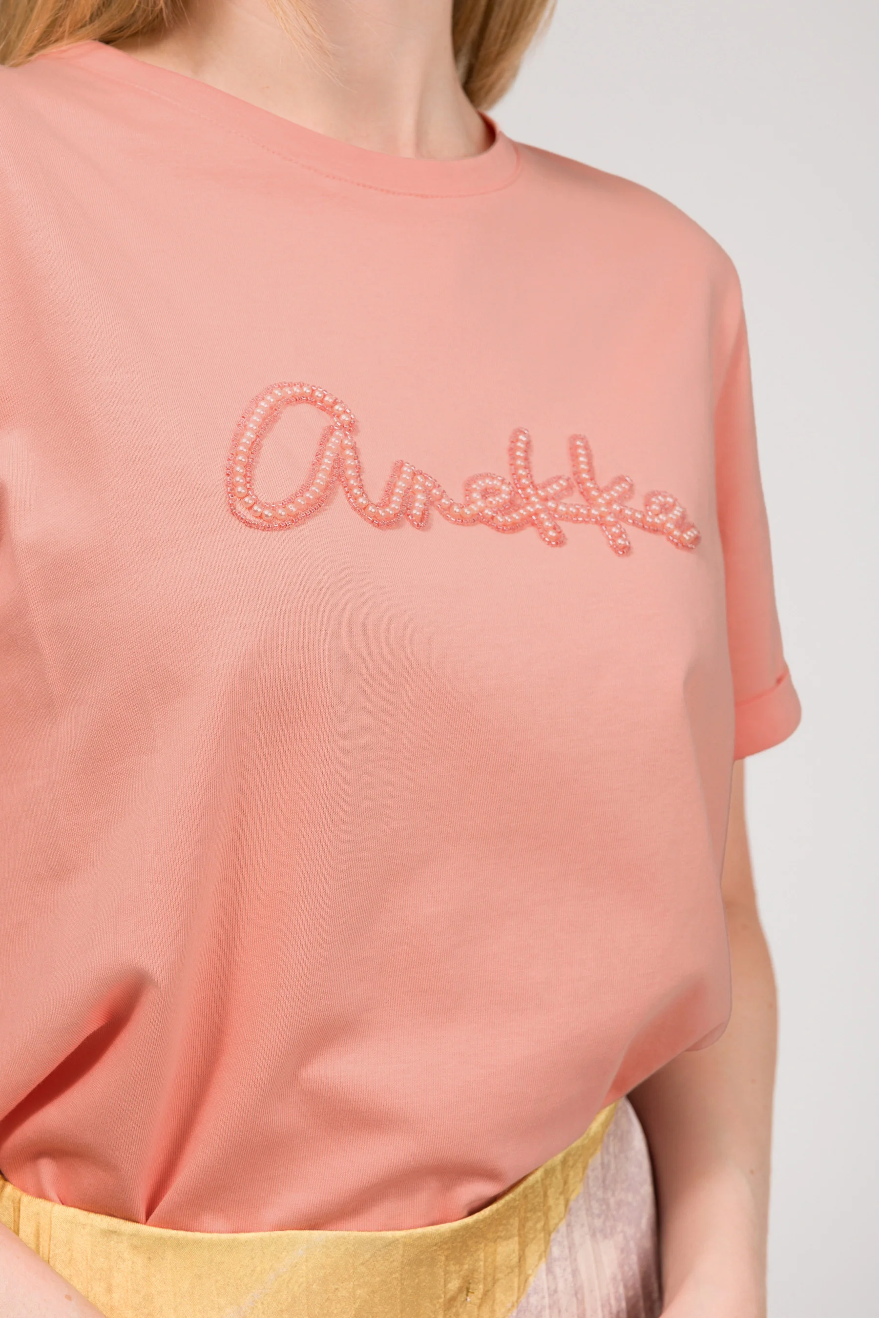Salmon T-shirt with logo - Image 4