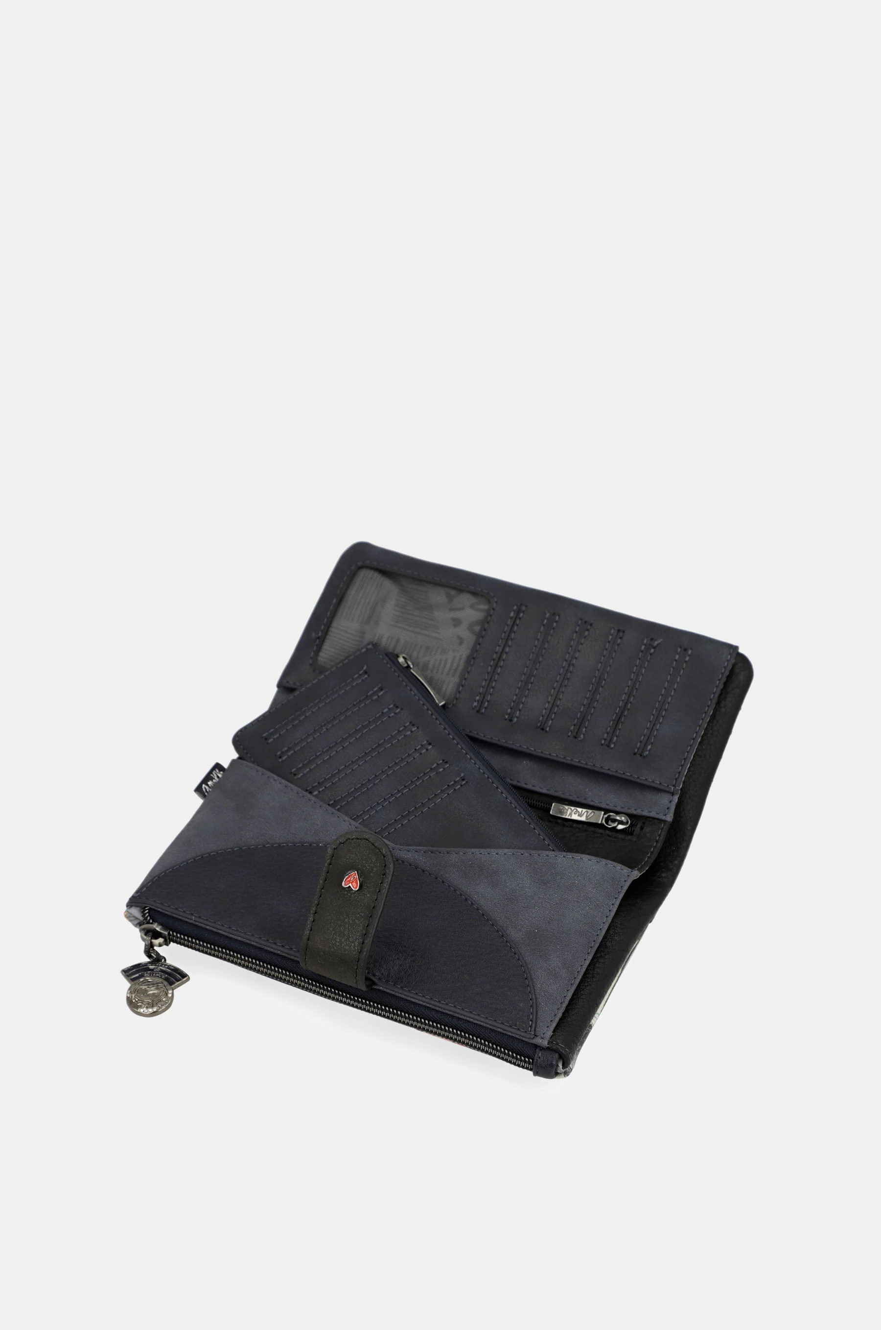 Studio navy blue flexible large RFID wallet - Image 8