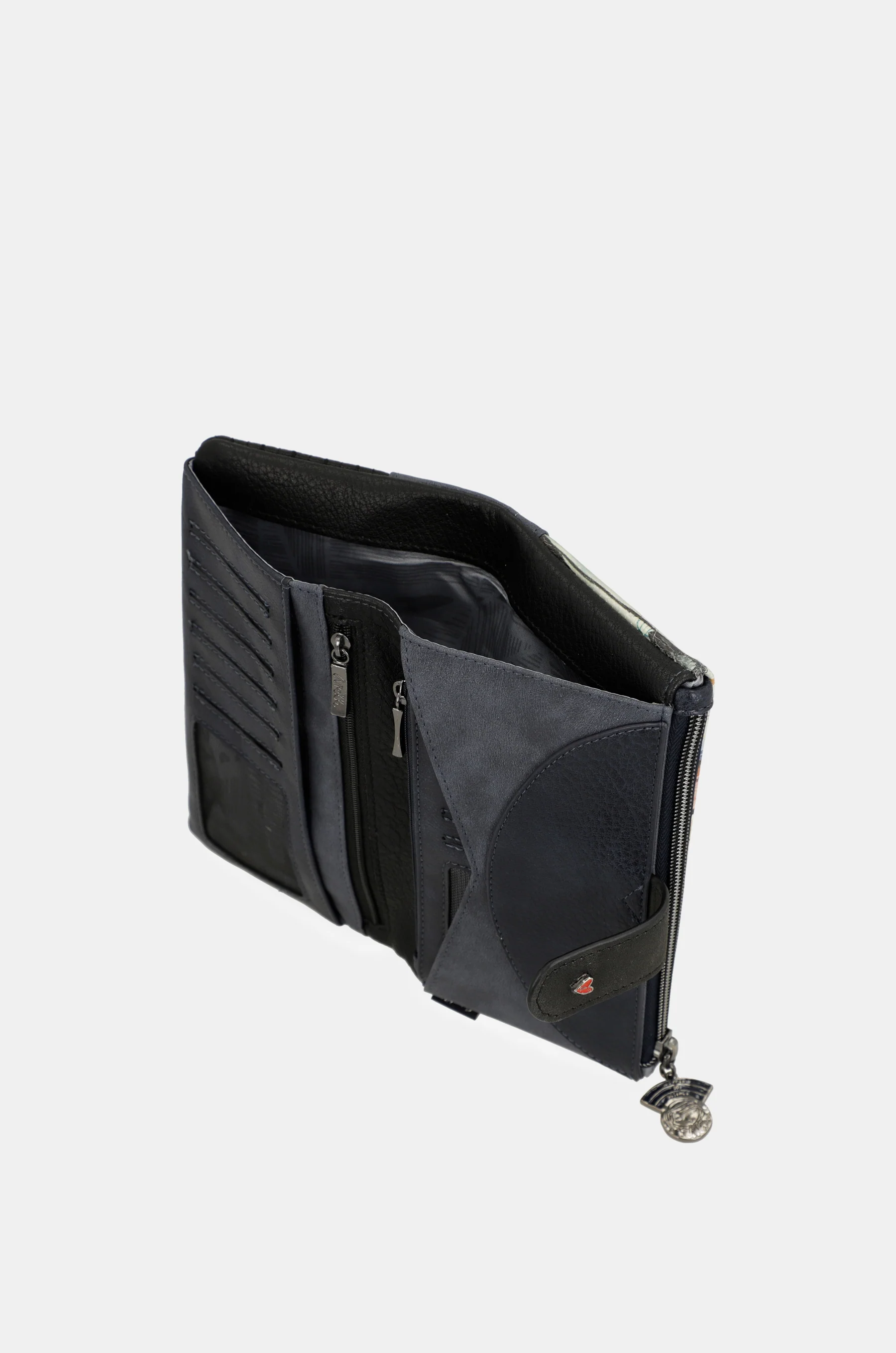 Studio navy blue flexible large RFID wallet - Image 9