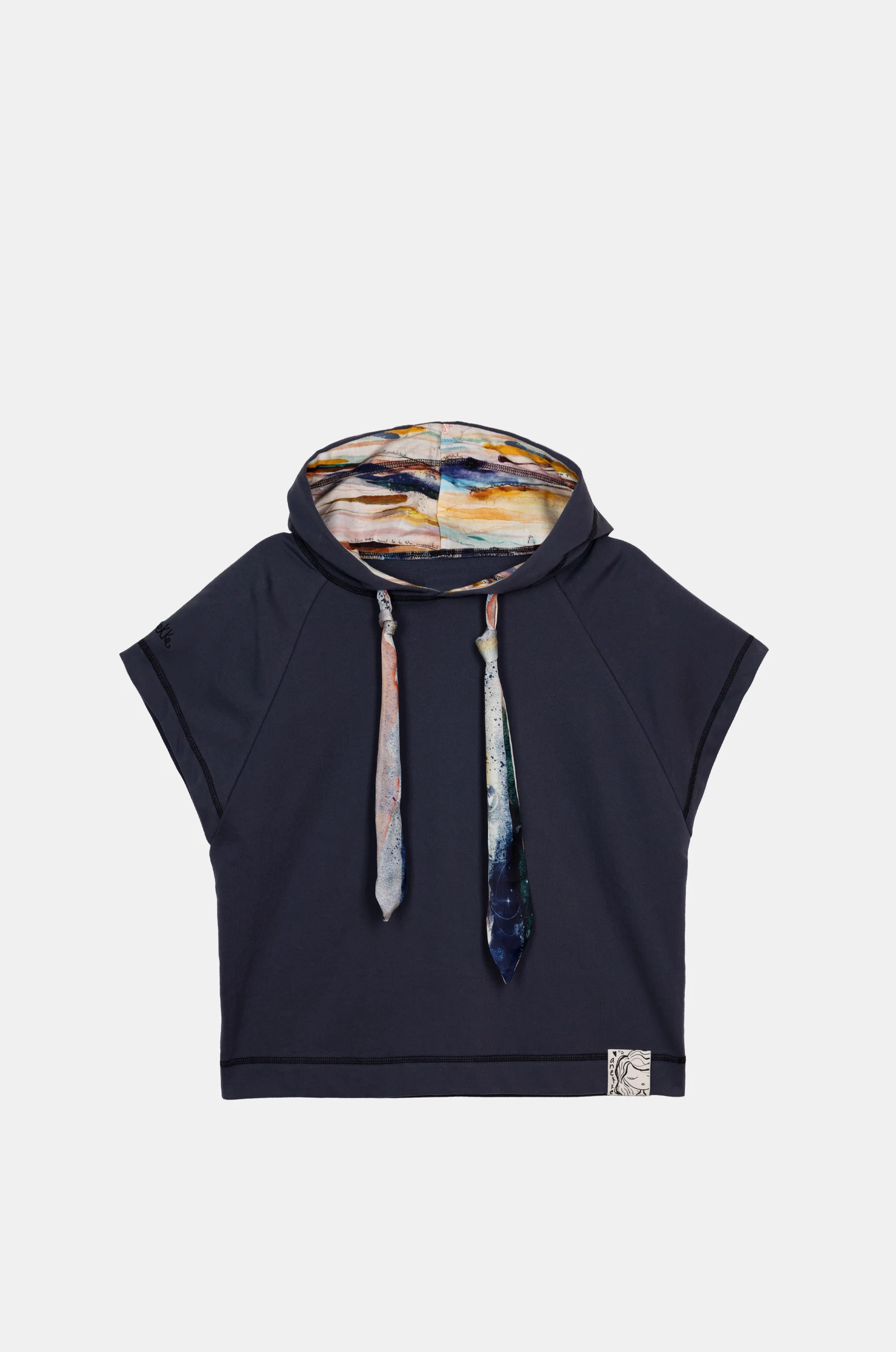 Studio navy blue sleeveless sweatshirt - Image 2