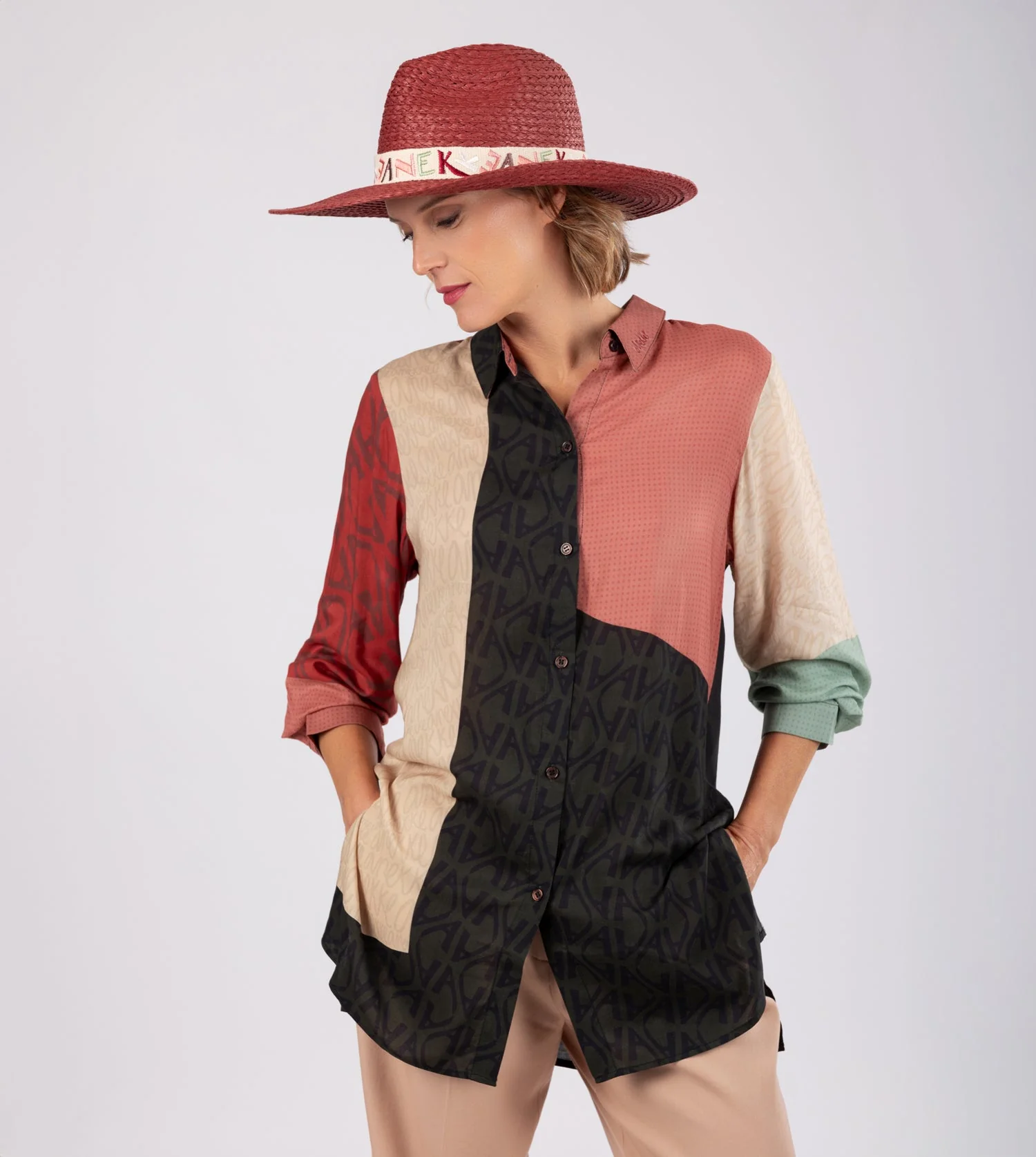 Terracotta raffia hat - Image 2