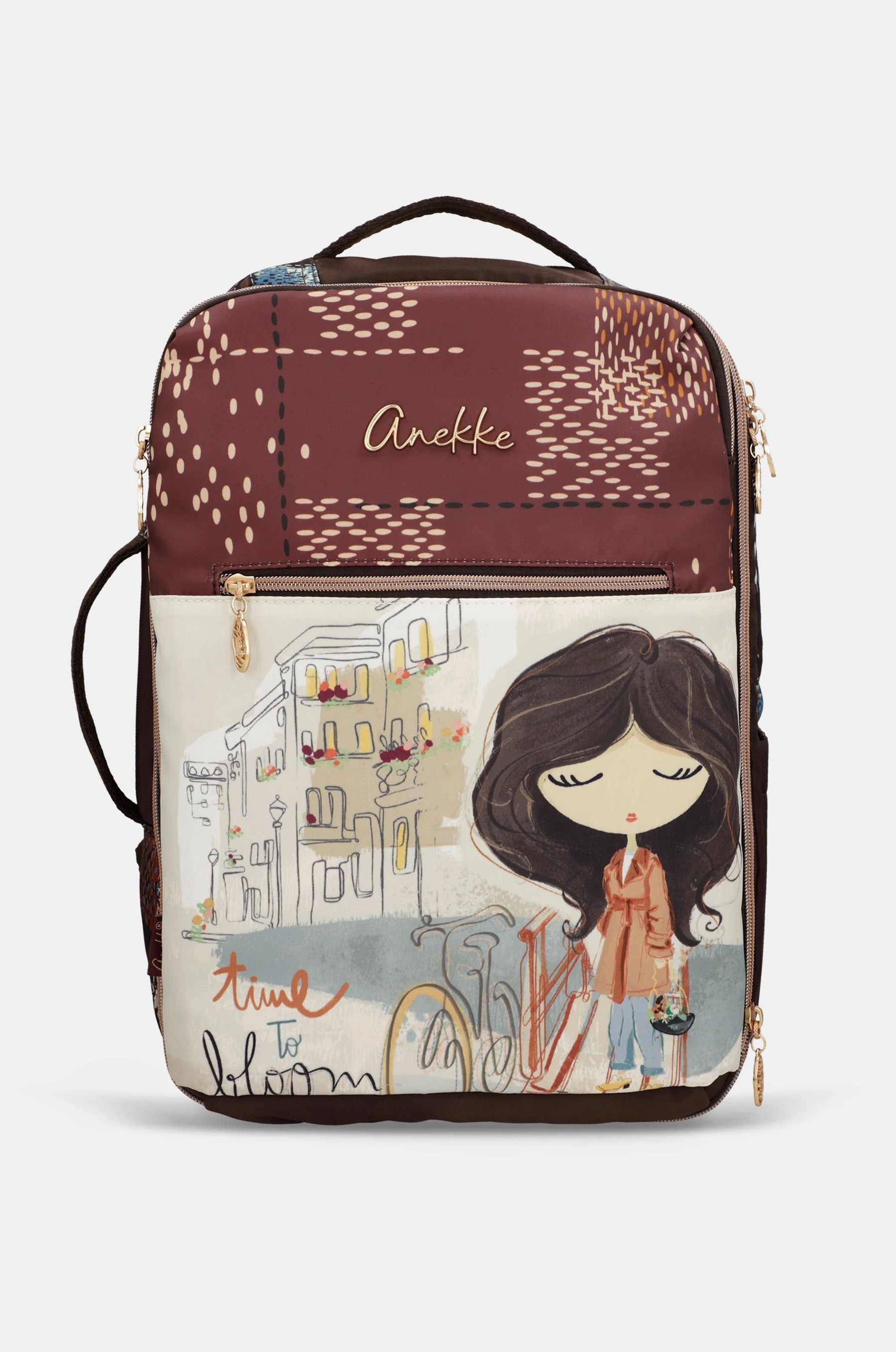 Printed travel backpack Tulip