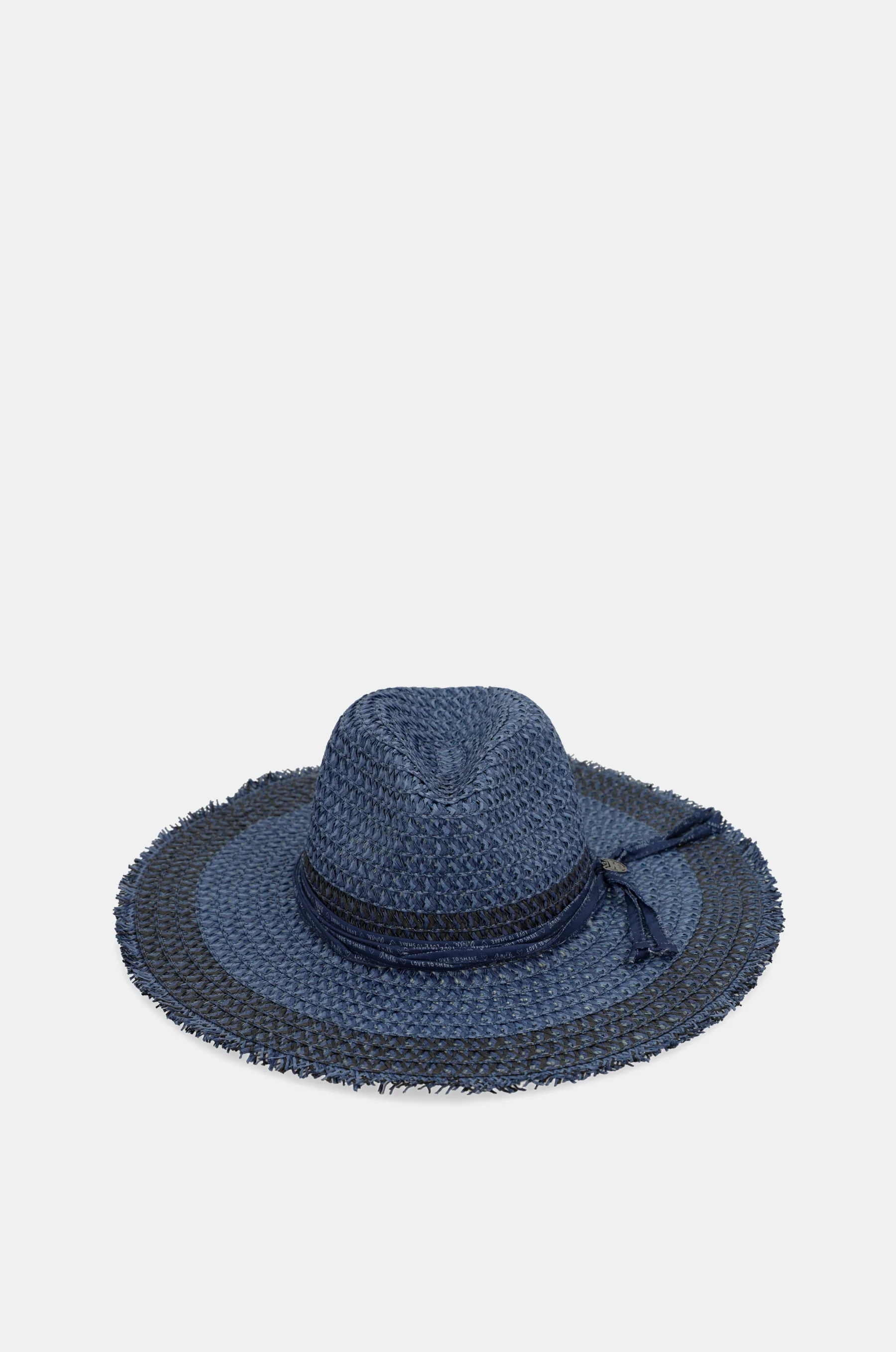Two-tone raffia hat